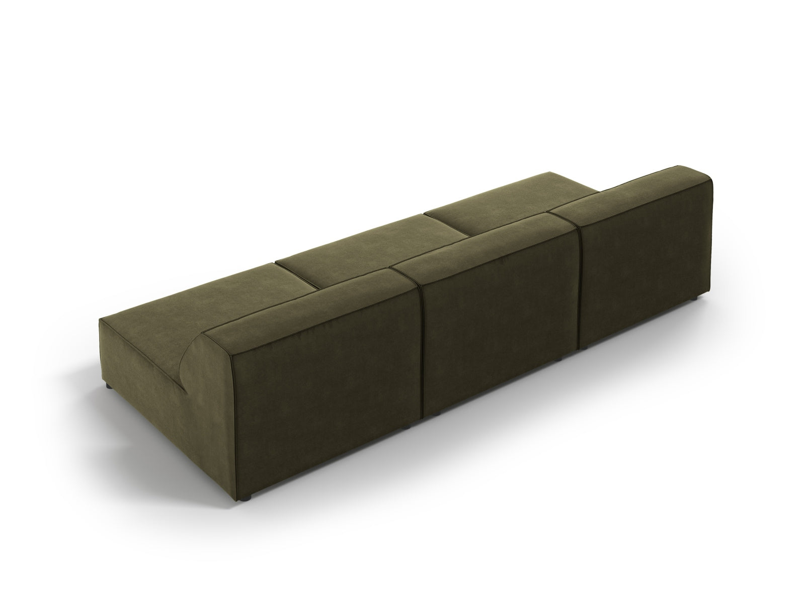Jodie Velour modulares Sofa 3 Sitzer in Green präsentiert im Onlineshop von KAQTU Design AG. 3er Sofa ist von Micadoni