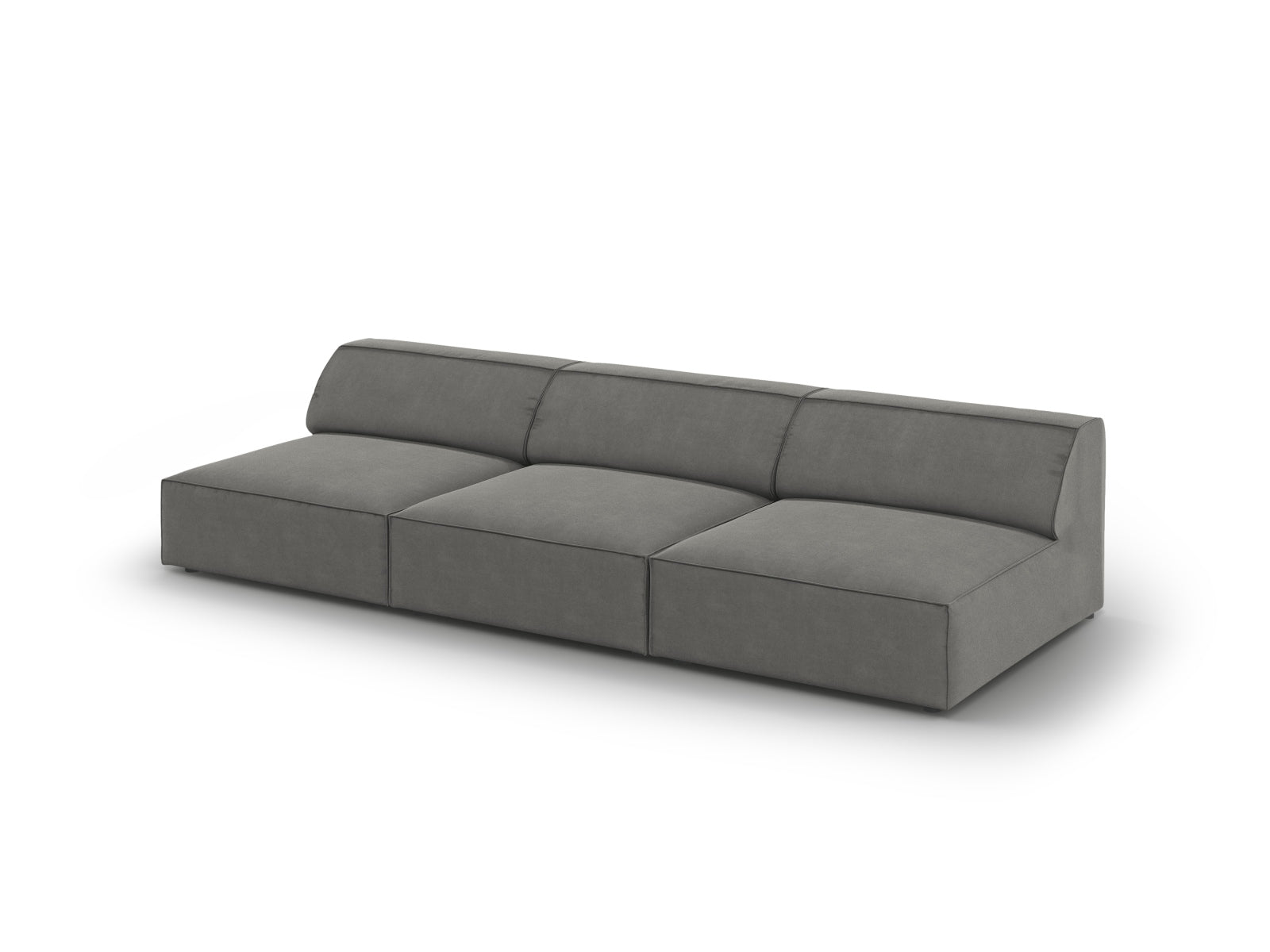 Jodie Velour modulares Sofa 3 Sitzer in Light Grey präsentiert im Onlineshop von KAQTU Design AG. 3er Sofa ist von Micadoni