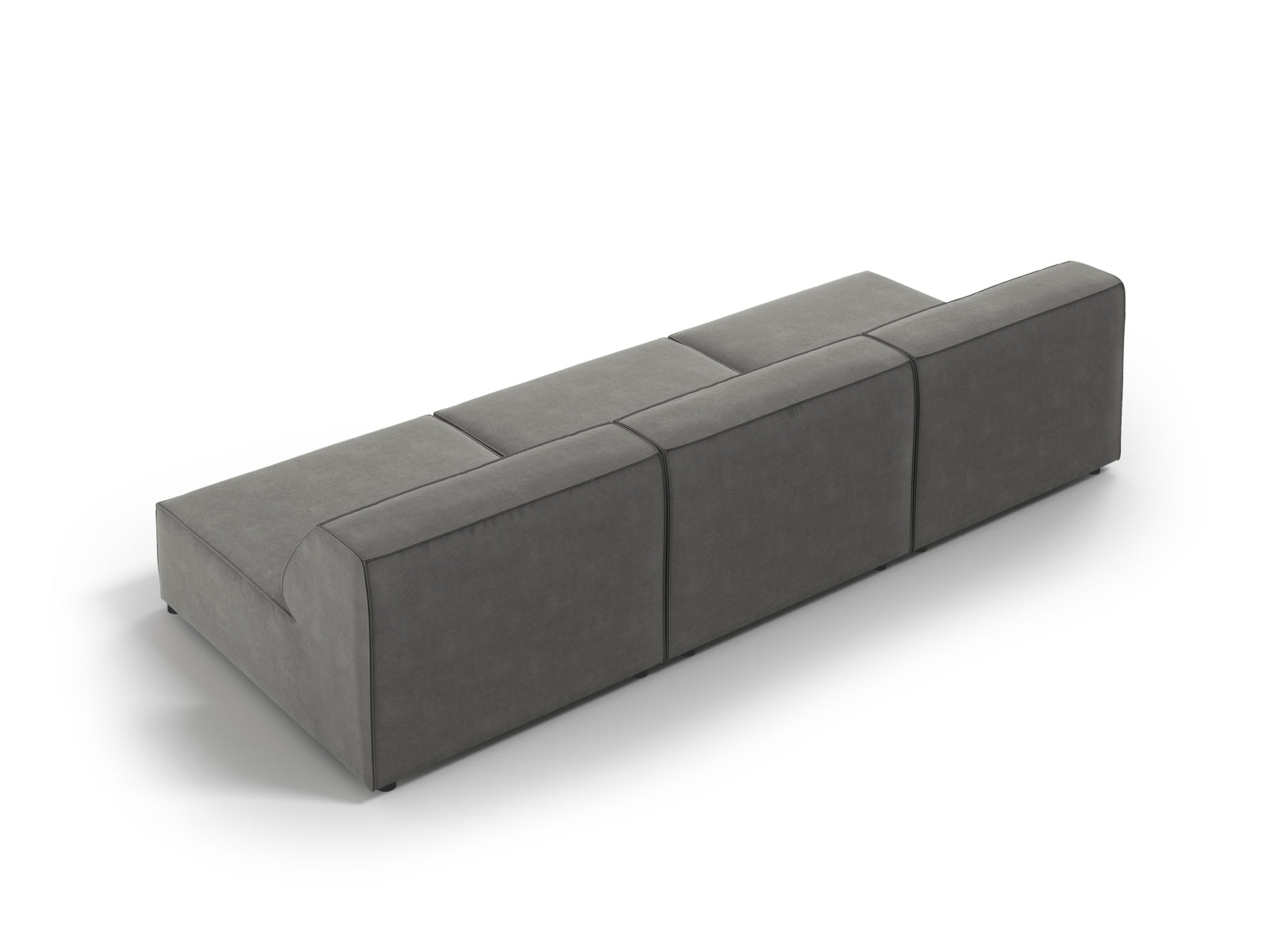Jodie Velour modulares Sofa 3 Sitzer in Light Grey präsentiert im Onlineshop von KAQTU Design AG. 3er Sofa ist von Micadoni