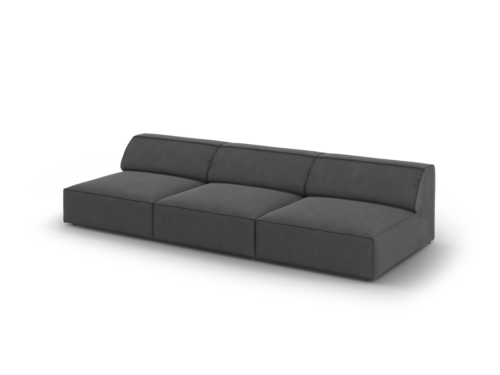 Jodie Velour modulares Sofa 3 Sitzer in Grey präsentiert im Onlineshop von KAQTU Design AG. 3er Sofa ist von Micadoni