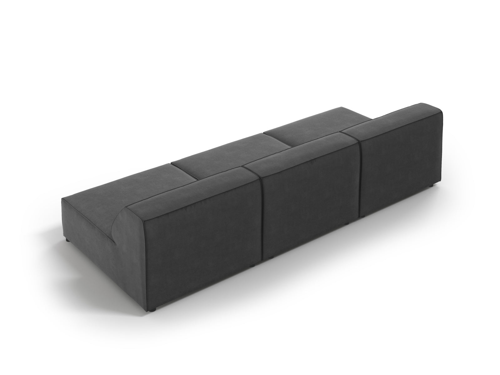 Jodie Velour modulares Sofa 3 Sitzer in Grey präsentiert im Onlineshop von KAQTU Design AG. 3er Sofa ist von Micadoni