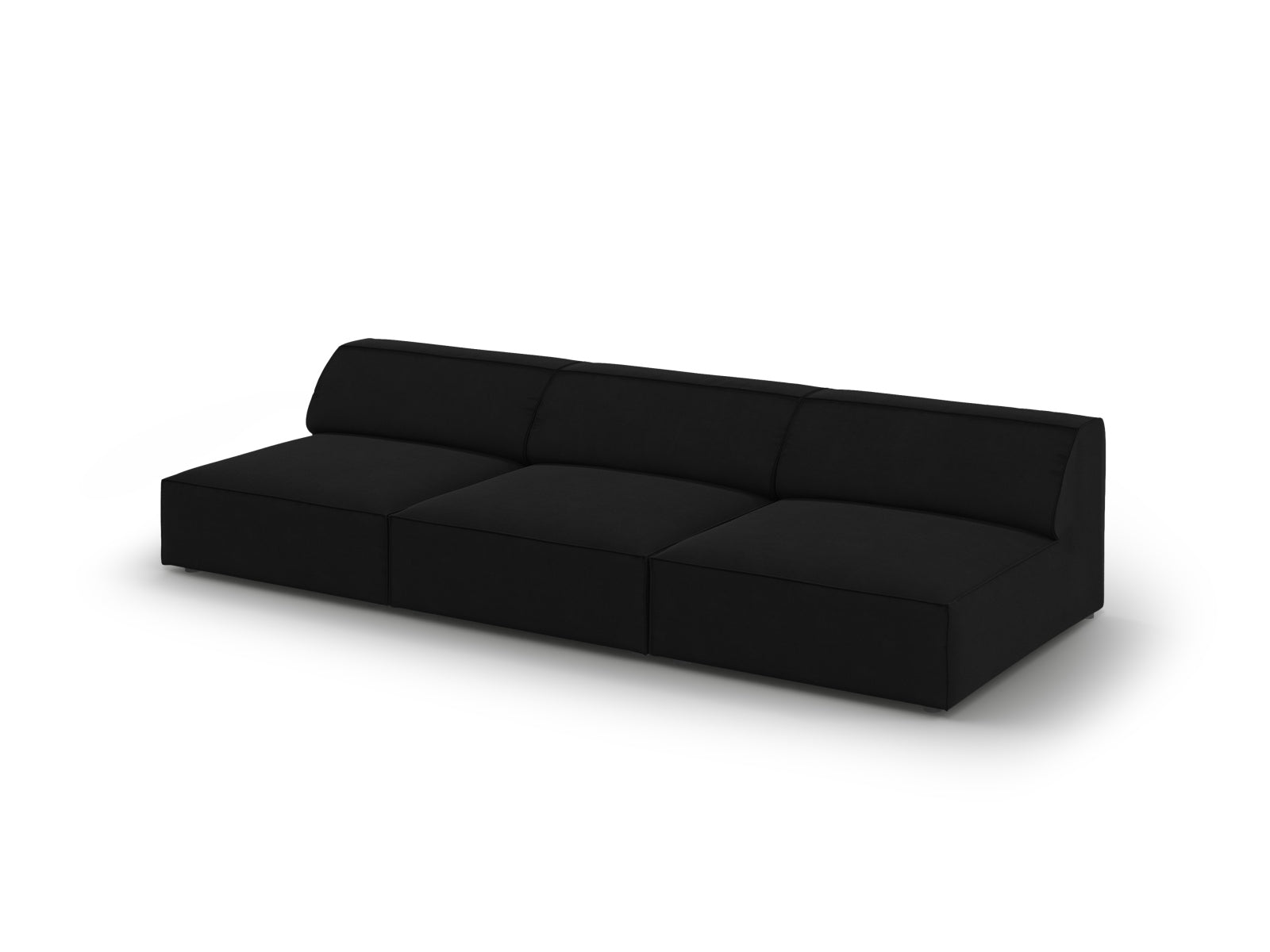 Jodie Velour modulares Sofa 3 Sitzer in Black präsentiert im Onlineshop von KAQTU Design AG. 3er Sofa ist von Micadoni