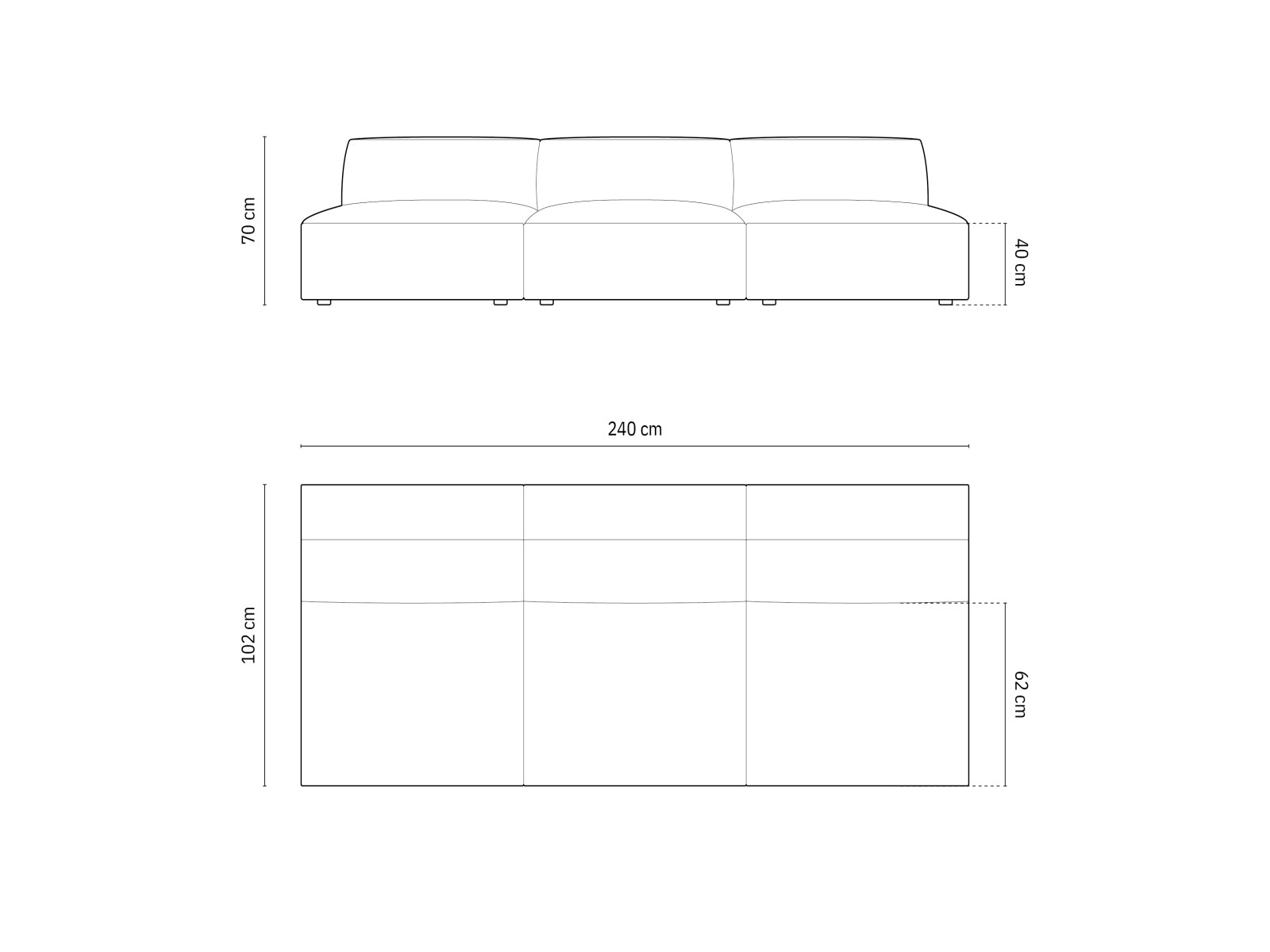 Jodie Velour modulares Sofa 3 Sitzer in Dark Beige präsentiert im Onlineshop von KAQTU Design AG. 3er Sofa ist von Micadoni