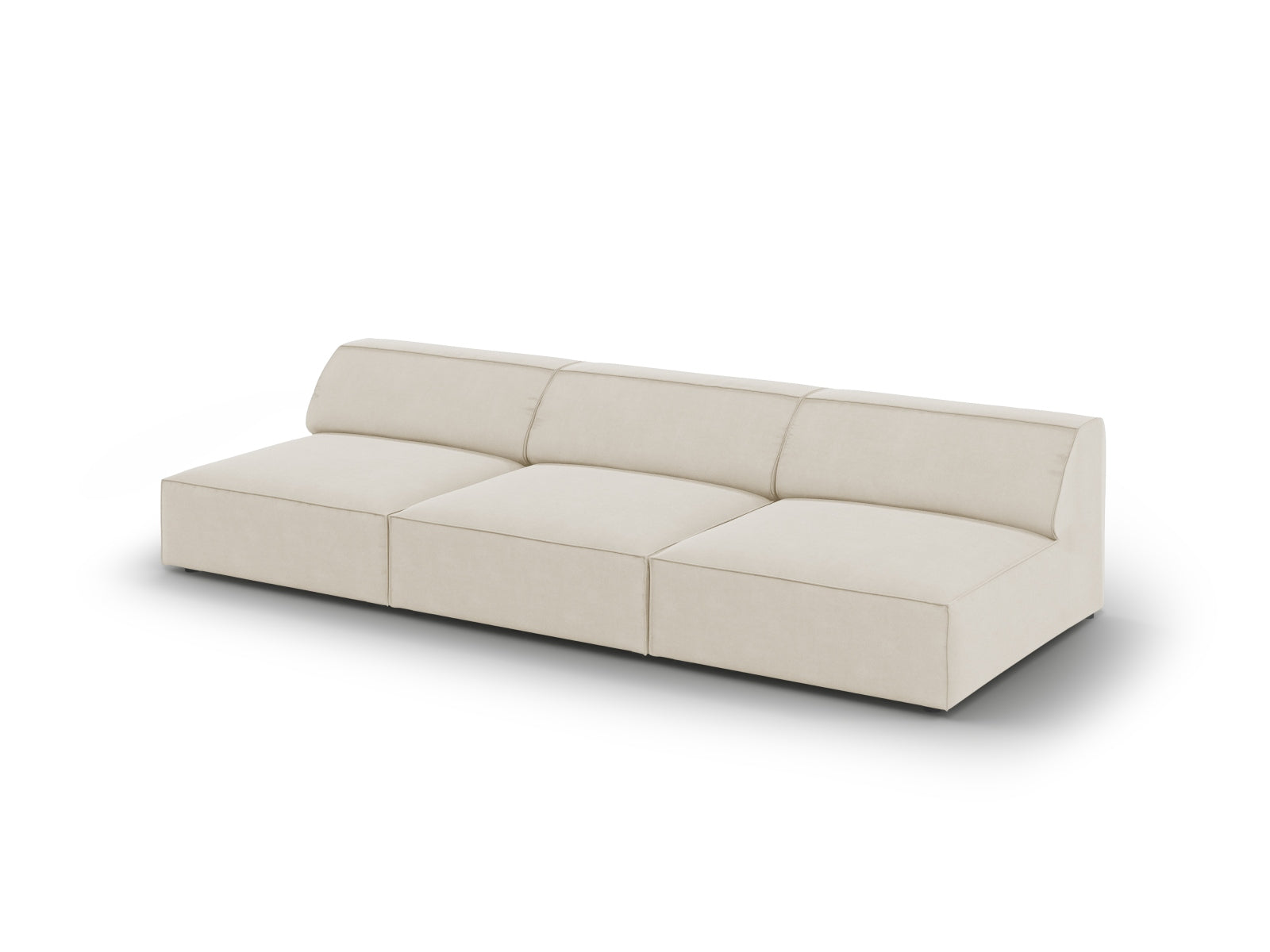 Jodie Velour modulares Sofa 3 Sitzer in Dark Beige präsentiert im Onlineshop von KAQTU Design AG. 3er Sofa ist von Micadoni