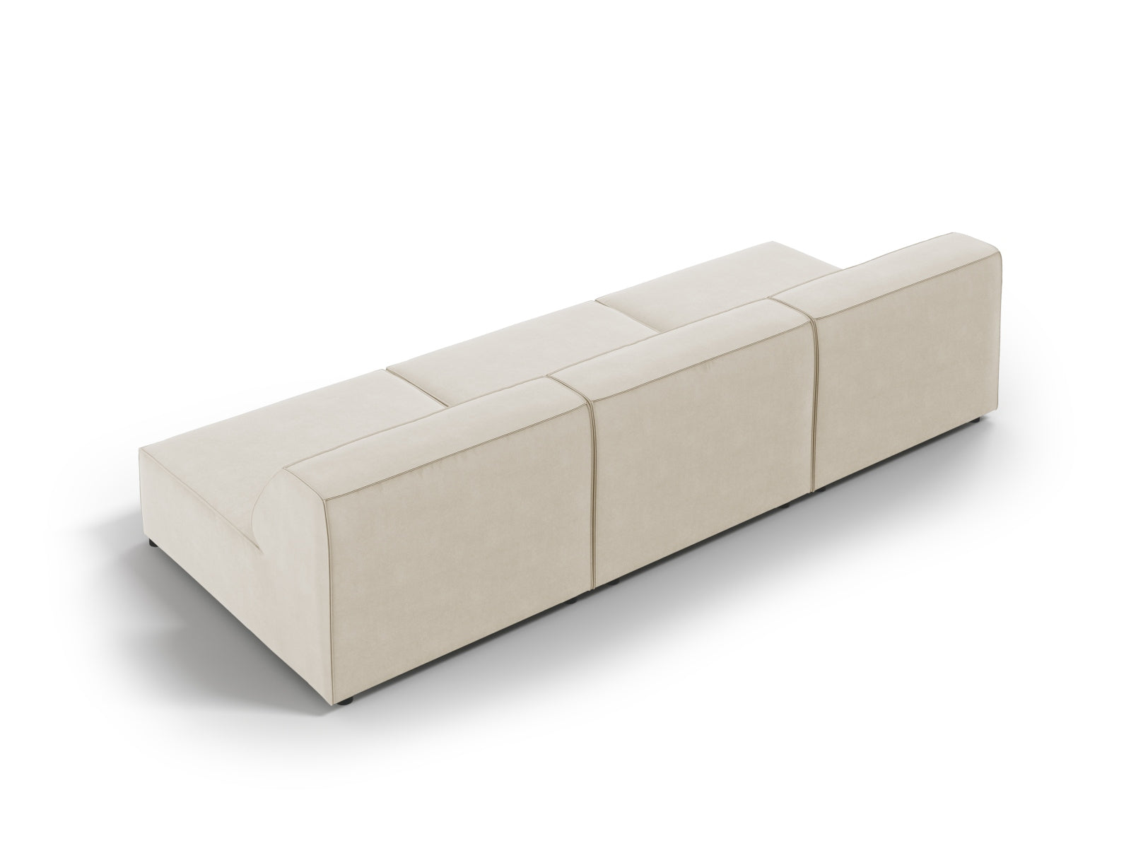 Jodie Velour modulares Sofa 3 Sitzer in Dark Beige präsentiert im Onlineshop von KAQTU Design AG. 3er Sofa ist von Micadoni