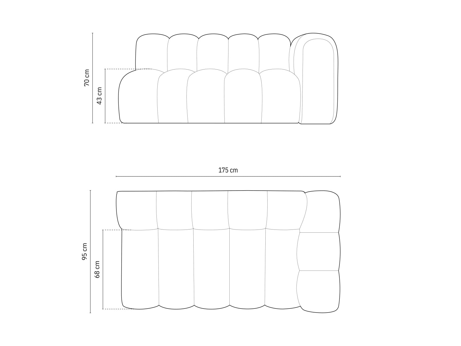 Lupine Modular Sofa rechts 3 Sitzer in Dark Grey präsentiert im Onlineshop von KAQTU Design AG. Modulares Sofa ist von Micadoni