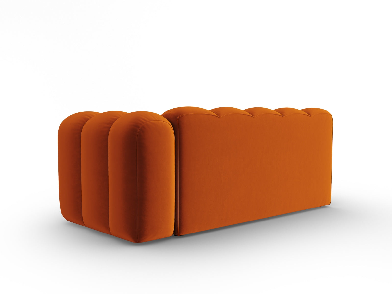Modulares 3-Sitzer Sofa in warmem Terracotta, rechtsseitig, aus hochwertigem Velours, perfekt für moderne Wohnkonzepte von Micadoni.