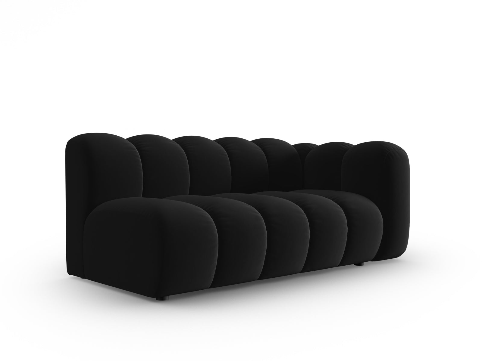 Elegantes Lupine Velour Modular Sofa in Schwarz, 3-Sitzer, rechtsseitig, ideal für stilvolle Wohnräume, erhältlich bei KAQTU Design AG.