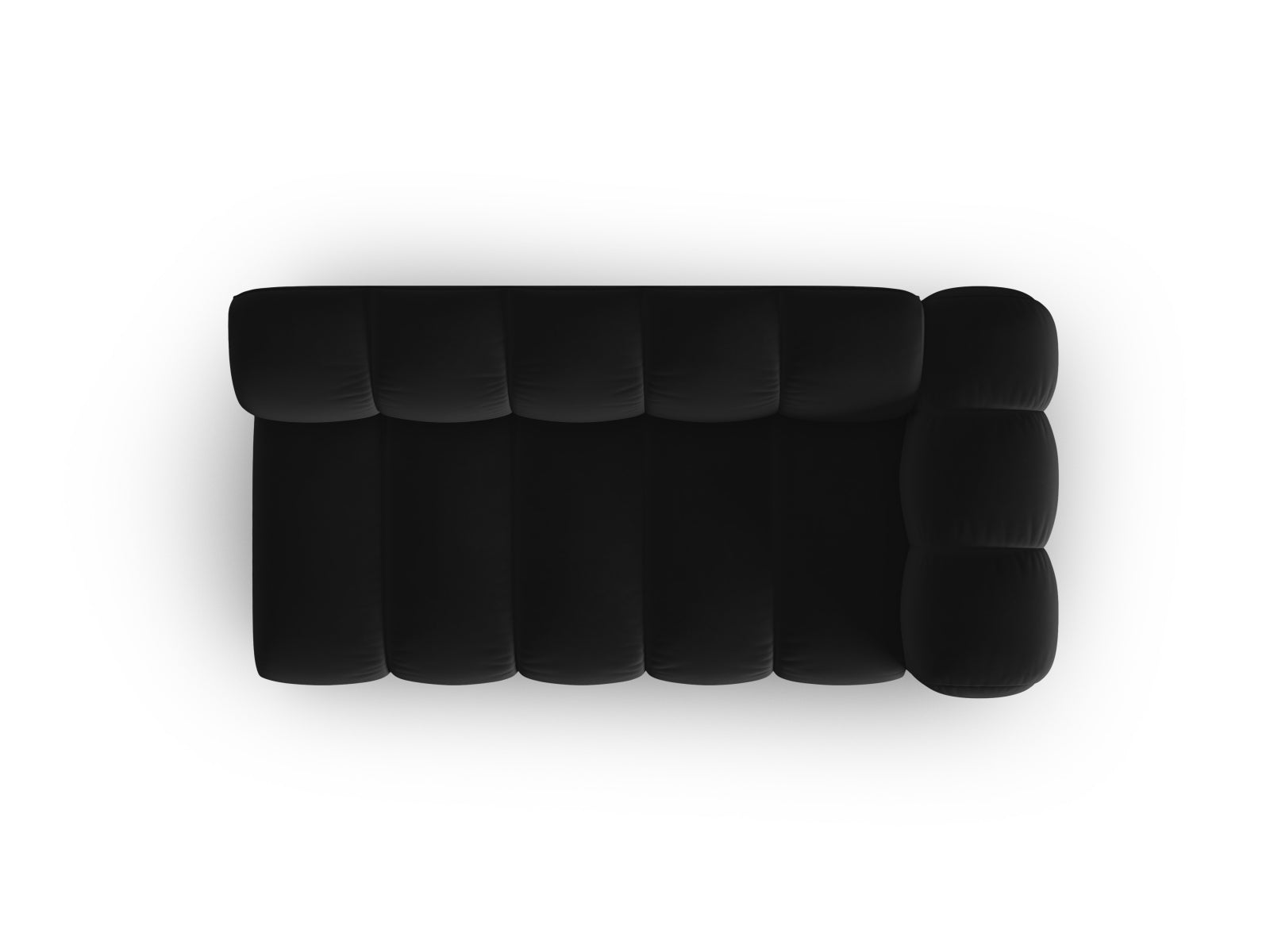 Elegantes, modulares 3-Sitzer Sofa in hochwertigem Velours, rechtsseitig, ideal für stilvolle Wohnräume und entspannte Abende.
