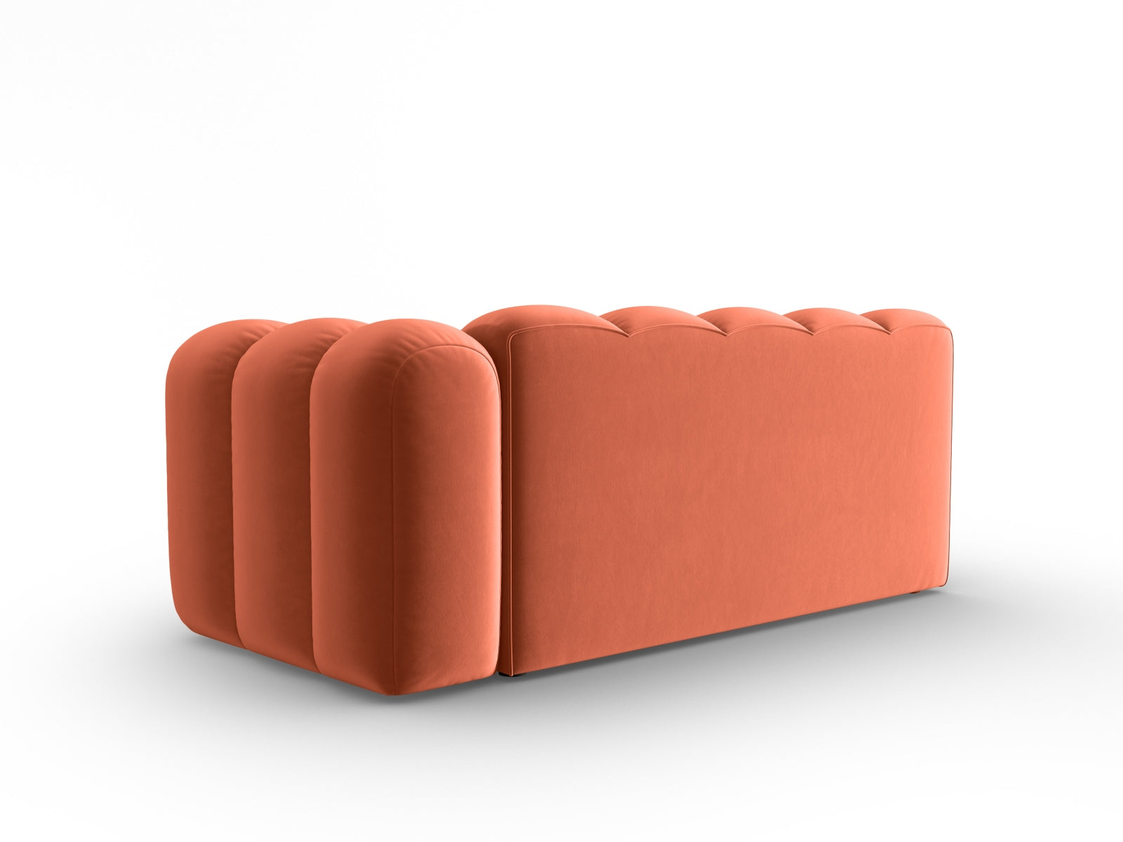 Modulares 3-Sitzer Sofa Lupine in Velours, rechtsseitig, in ansprechendem Coral-Salvador, perfekt für moderne Wohnkonzepte.
