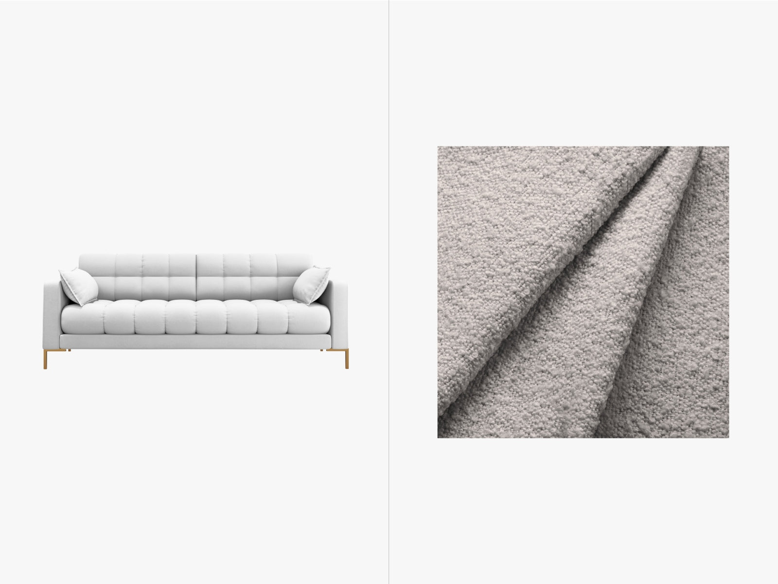 Mamaia Sofa 3 Sitzer in Light Grey/Gold präsentiert im Onlineshop von KAQTU Design AG. 3er Sofa ist von Micadoni