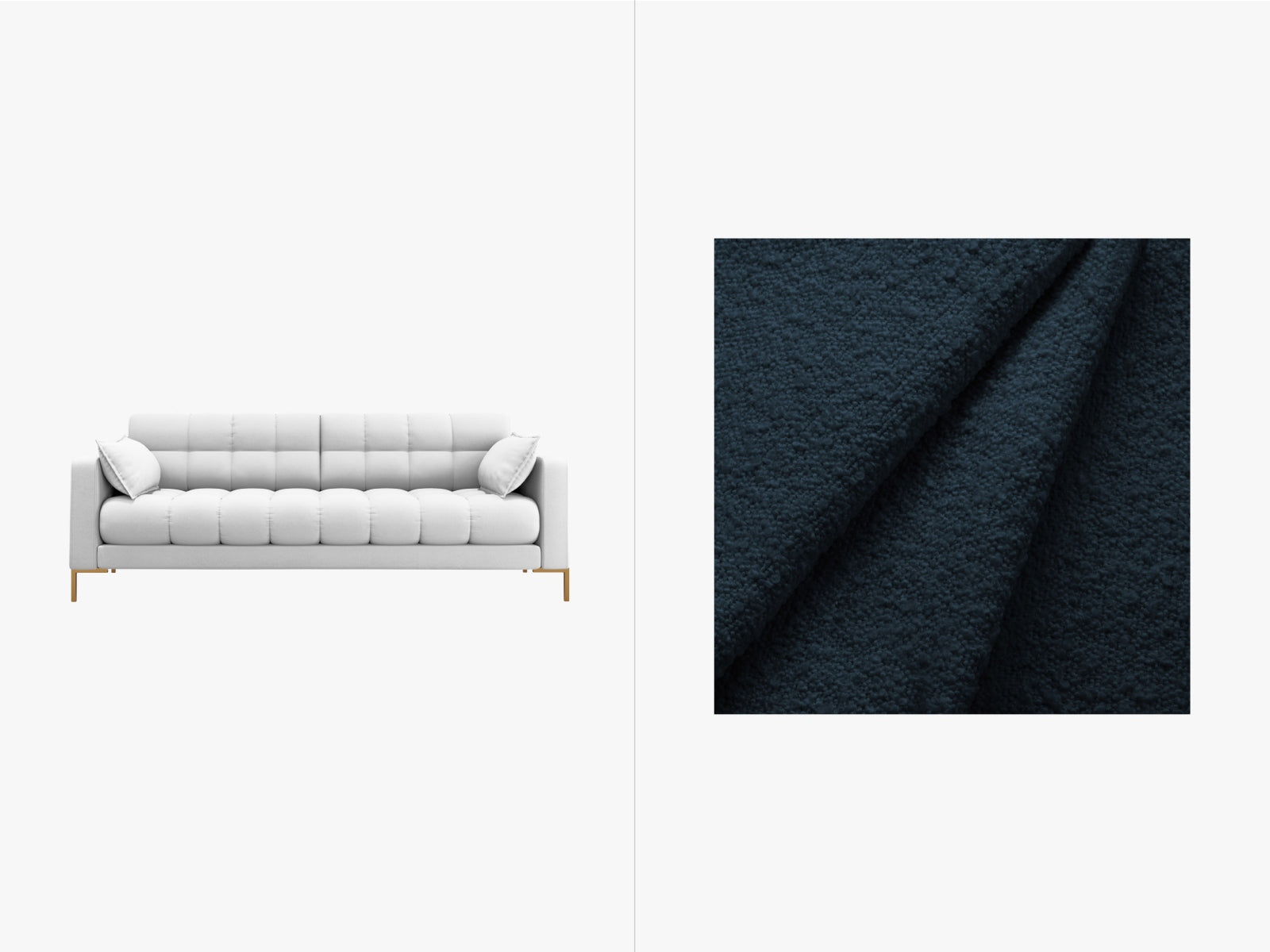 Mamaia Sofa 3 Sitzer in Dark Blue/Gold präsentiert im Onlineshop von KAQTU Design AG. 3er Sofa ist von Micadoni