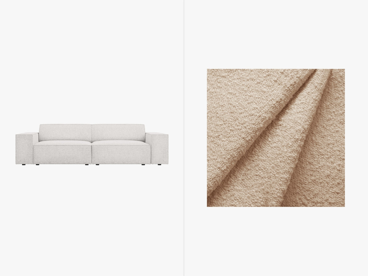Jodie Boucle modulares Sofa 3 Sitzer in Beige-Baloo präsentiert im Onlineshop von KAQTU Design AG. 3er Sofa ist von Micadoni