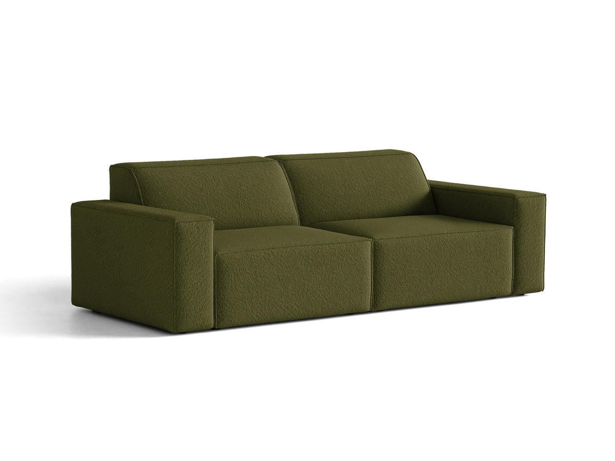 Jodie Boucle modulares Sofa 3 Sitzer in Dark Olive Green-Baloo präsentiert im Onlineshop von KAQTU Design AG. 3er Sofa ist von Micadoni