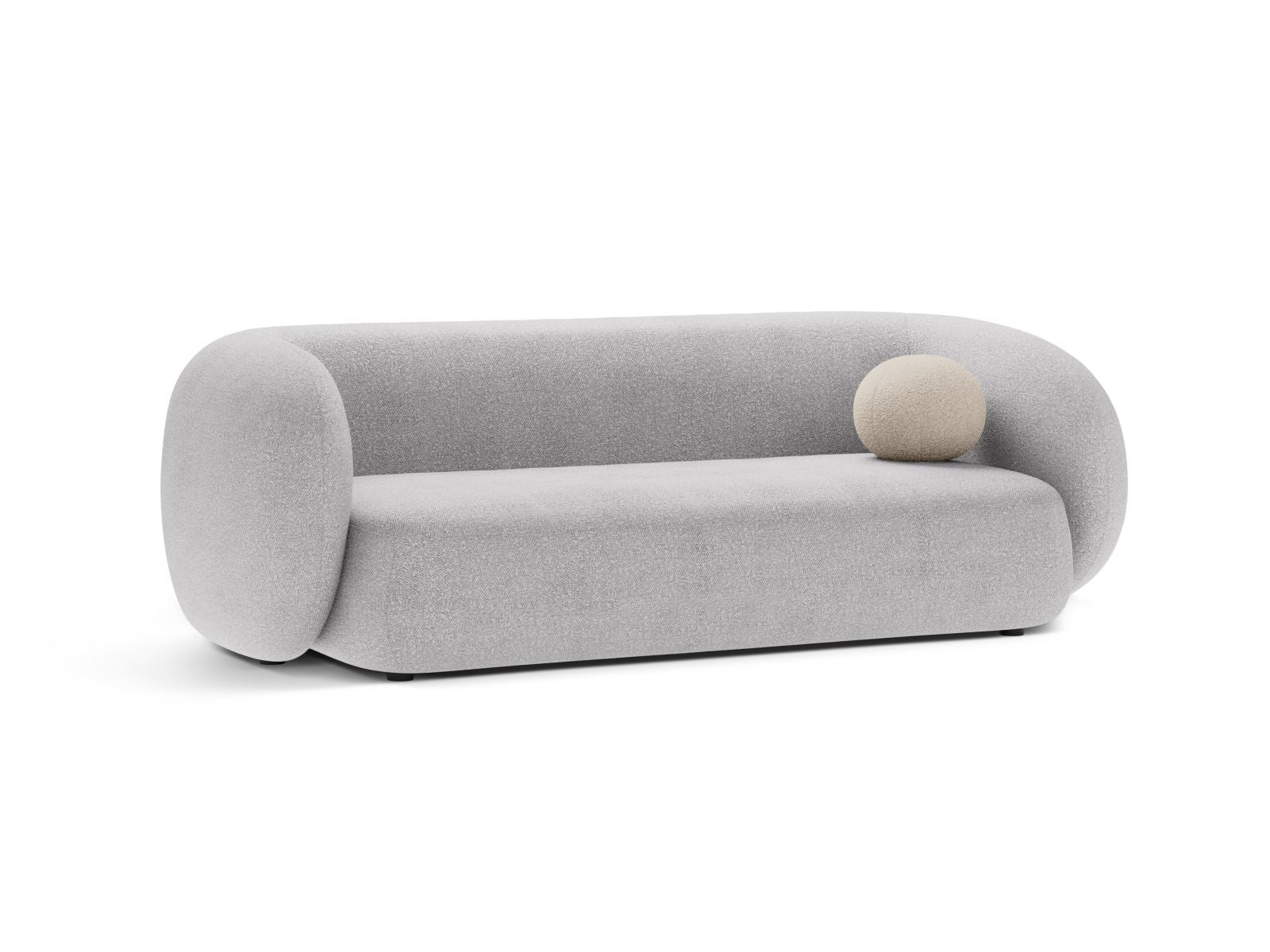 Elegantes 3-Sitzer Sofa Kate in hellem Grau, ideal für moderne Wohnräume, erhältlich bei KAQTU Design AG.