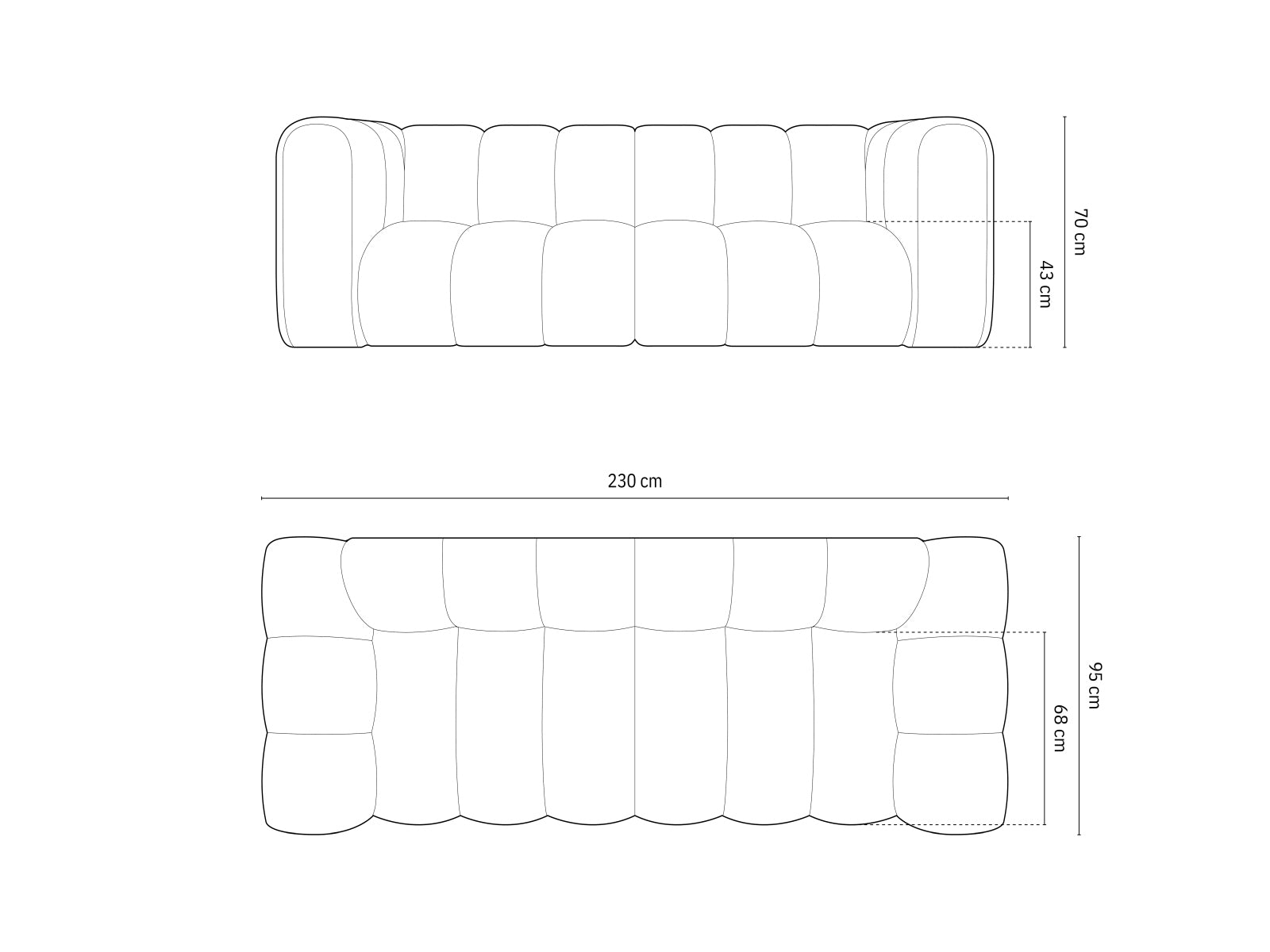 Elegantes Lupine 3-Sitzer Sofa in hellem Grau, stilvoll und modern, ideal für jedes Wohnzimmer, präsentiert von Micadoni.