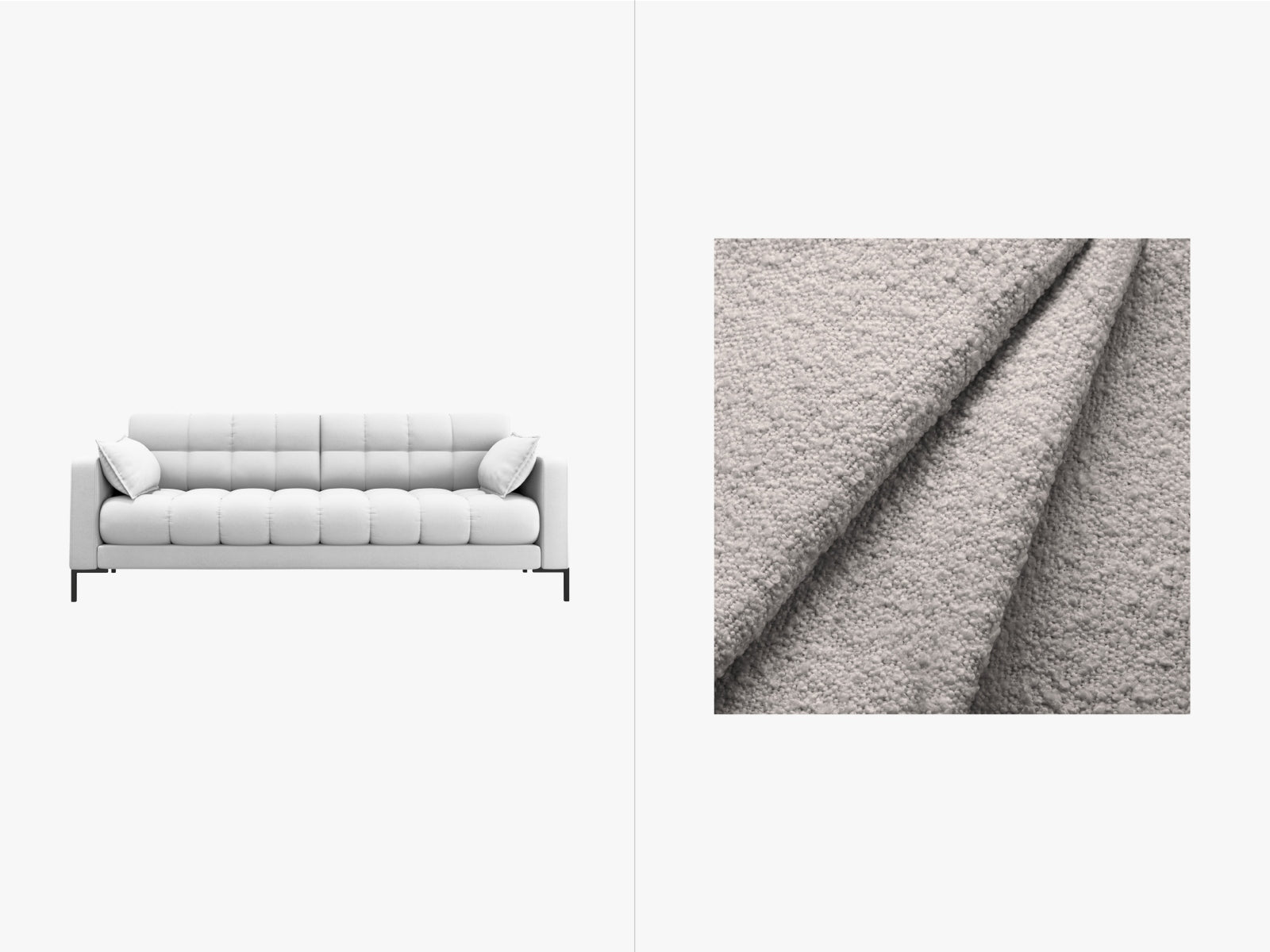 Mamaia Sofa 3 Sitzer in Light Grey/Schwarz präsentiert im Onlineshop von KAQTU Design AG. 3er Sofa ist von Micadoni