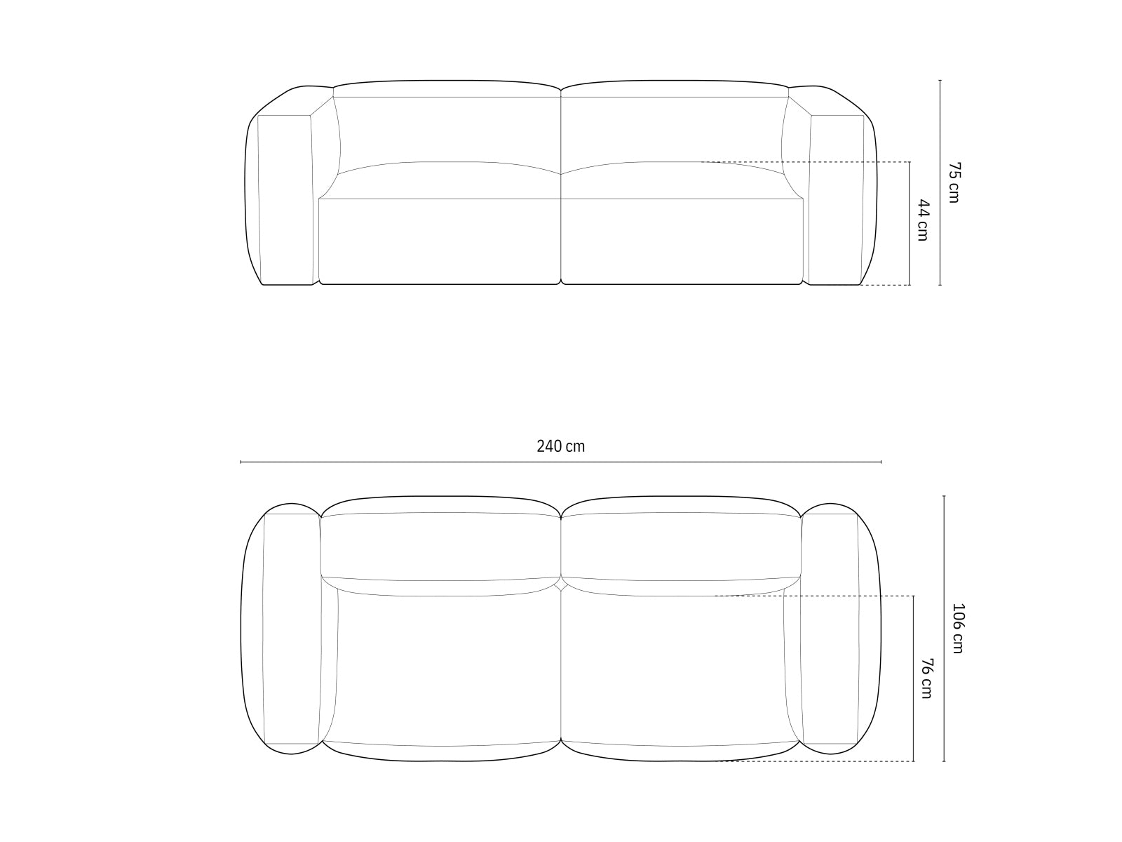 Martina Modulares Sofa 3 Sitzer in Deep Petrol präsentiert im Onlineshop von KAQTU Design AG. 3er Sofa ist von Micadoni