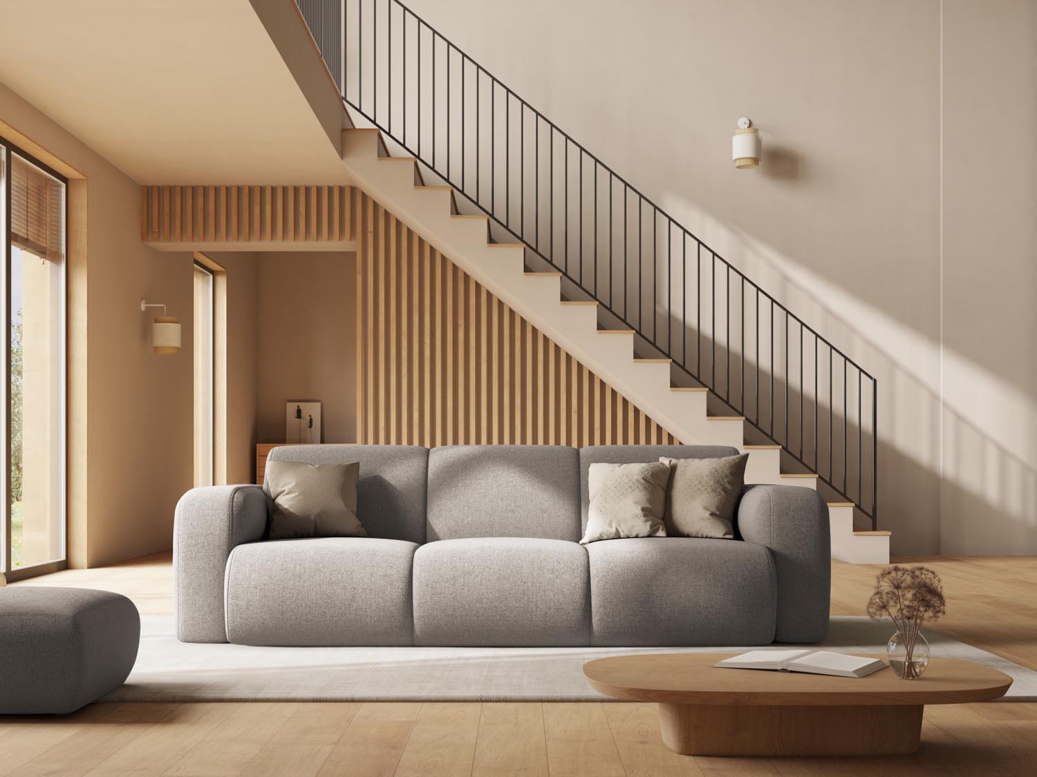 Molino Sofa 3 Sitzer in Light Grey präsentiert im Onlineshop von KAQTU Design AG. 3er Sofa ist von Micadoni