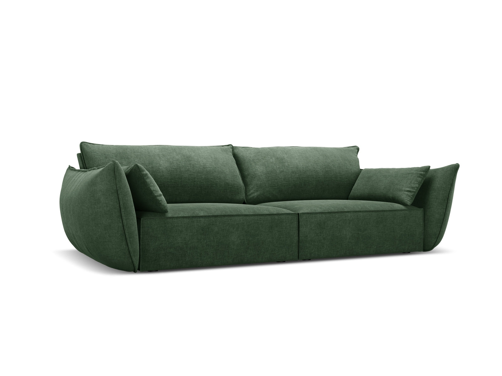 Elegantes Kaelle 3-Sitzer Sofa in Flaschengrün, stilvoll und modern, ideal für jedes Wohnzimmer, erhältlich bei KAQTU Design AG.