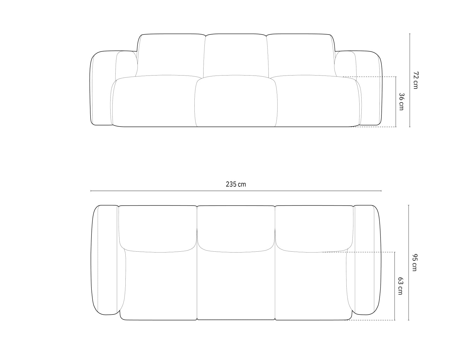 Molino Sofa 3 Sitzer in Beige präsentiert im Onlineshop von KAQTU Design AG. 3er Sofa ist von Micadoni