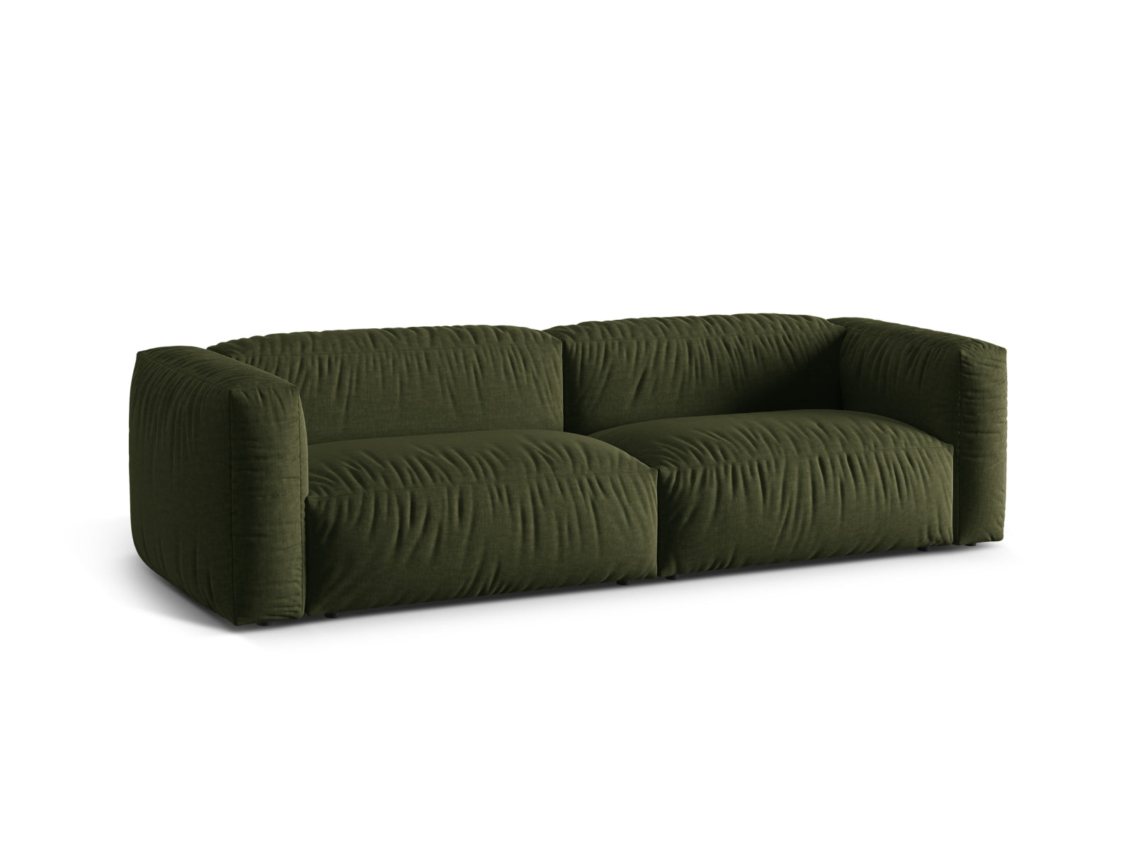Elegantes Martina 3-Sitzer Sofa in der Farbe Green-Boston, ideal für modernes Wohnen. Modulares Design von Micadoni für vielseitige Raumgestaltung.