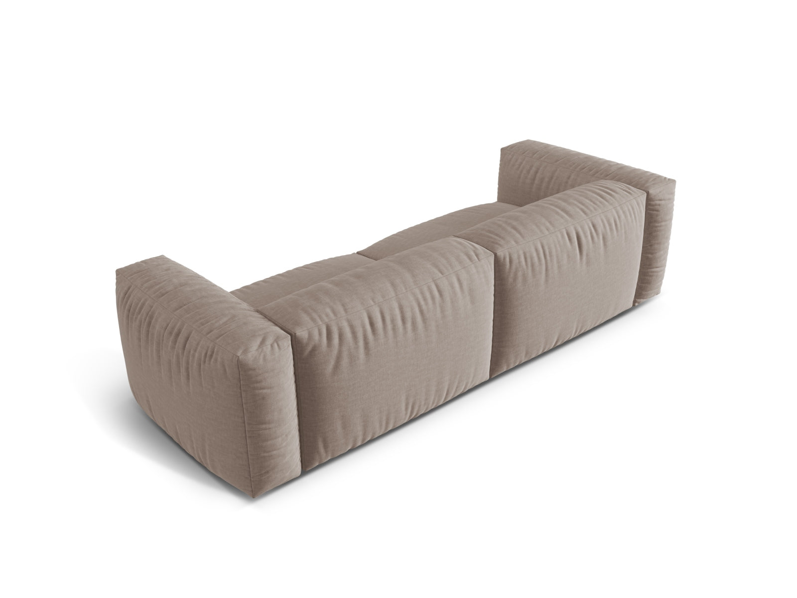 Stilvolles 3-Sitzer Sofa Martina in sanftem Dunkelbeige, perfekt für moderne Wohnkonzepte und gemütliche Entspannung.