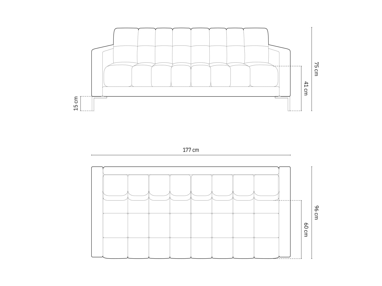 Mamaia Sofa 3 Sitzer in Dark Grey/Schwarz präsentiert im Onlineshop von KAQTU Design AG. 3er Sofa ist von Micadoni