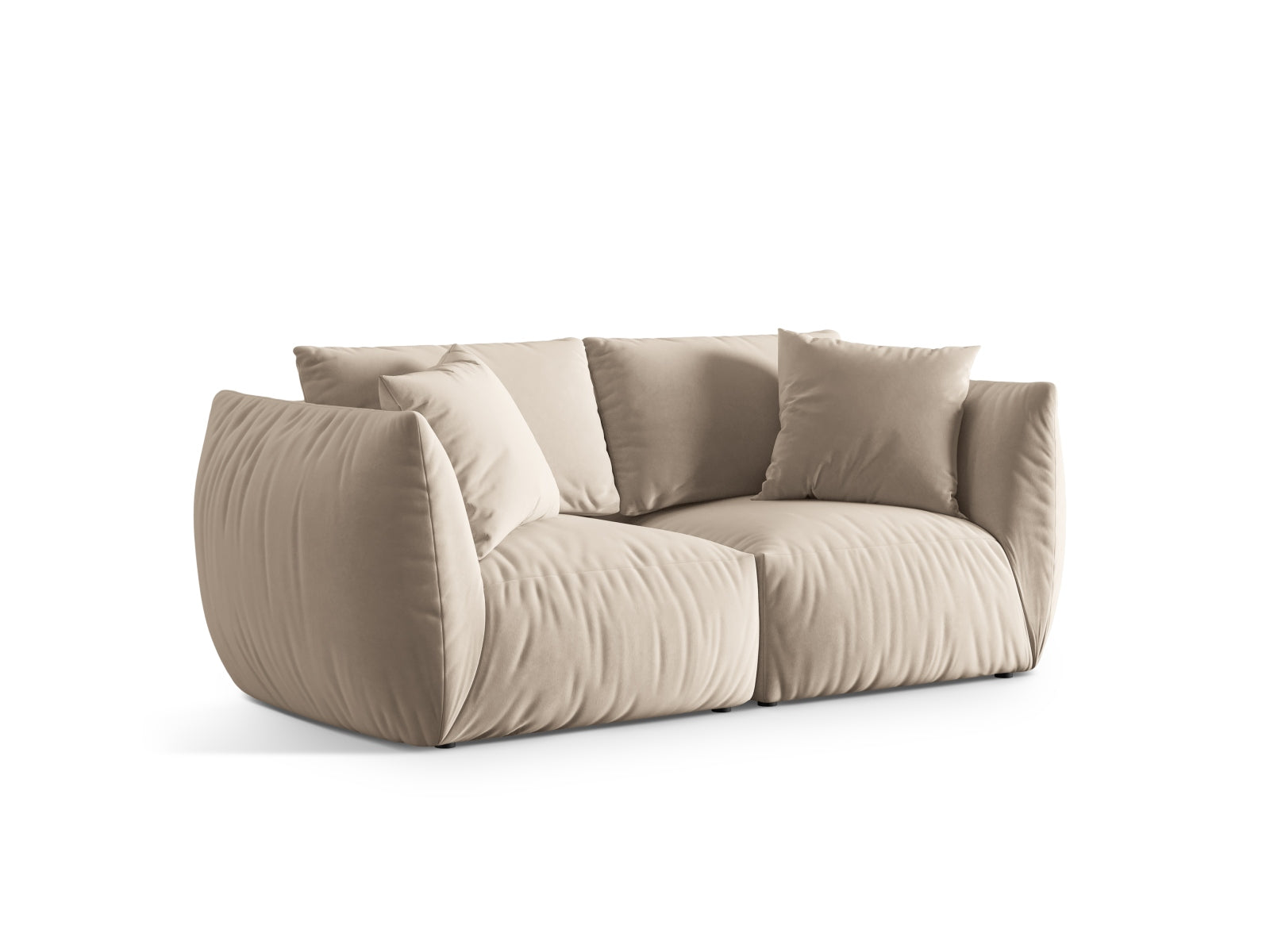 Stilvolles 3-Sitzer Chris Velour Sofa in Ecru-Casino, perfekt für moderne Wohnzimmer. Hochwertige Verarbeitung und zeitgemäßes Design.