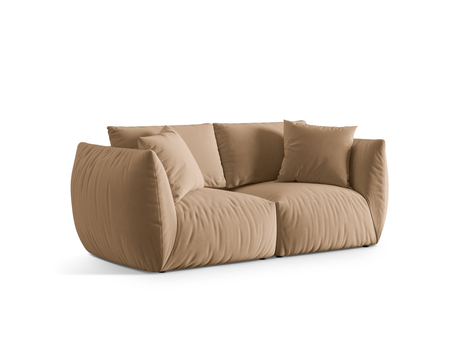 Modernes 3-Sitzer Sofa Chris Velour in Sand-Casino, perfekt für gemütliche und stilvolle Wohnambiente von Micadoni.