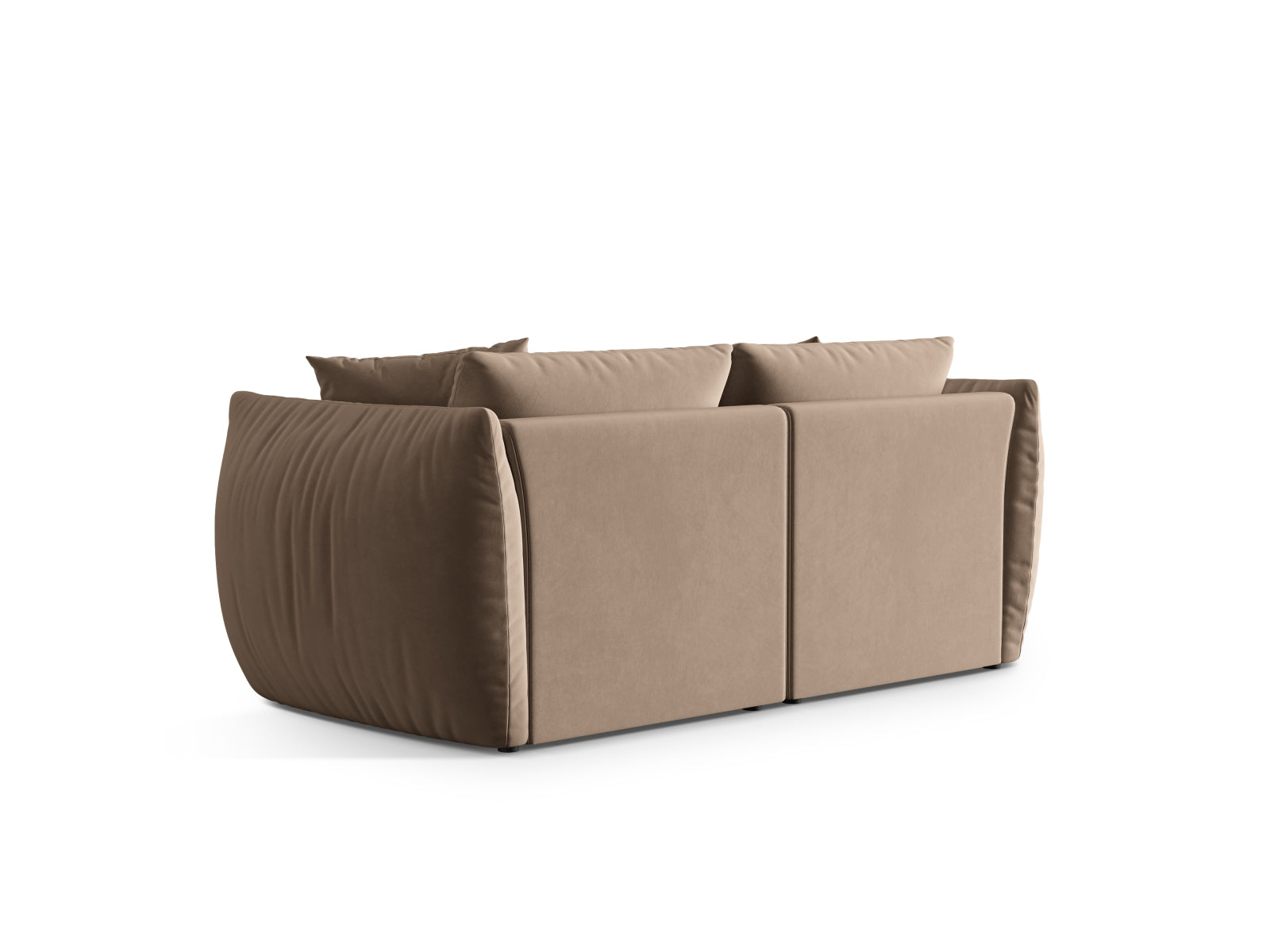 Elegantes 3-Sitzer Sofa Chris aus weichem Velours in stilvollem Braun, perfekt für gemütliche Wohnräume und entspannte Abende.