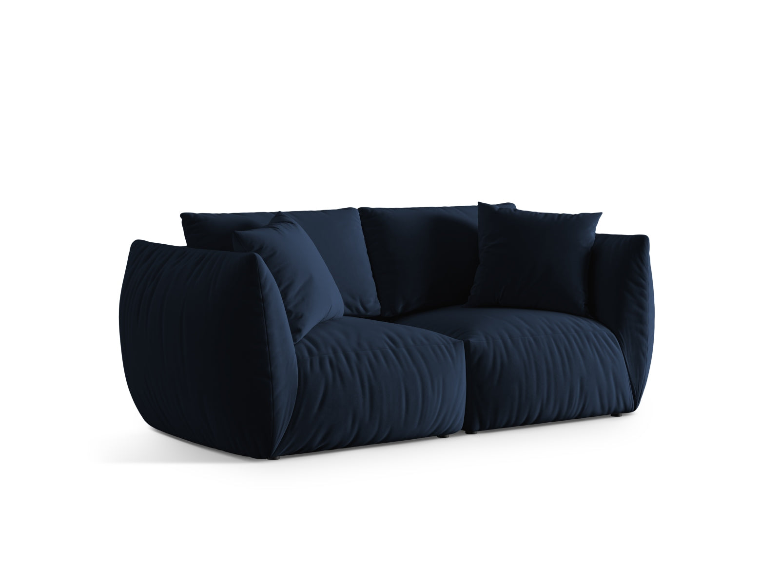 Stilvolles Chris Velour 3-Sitzer Sofa in Royalblau, perfekt für moderne Wohnkonzepte und gemütliche Abende.