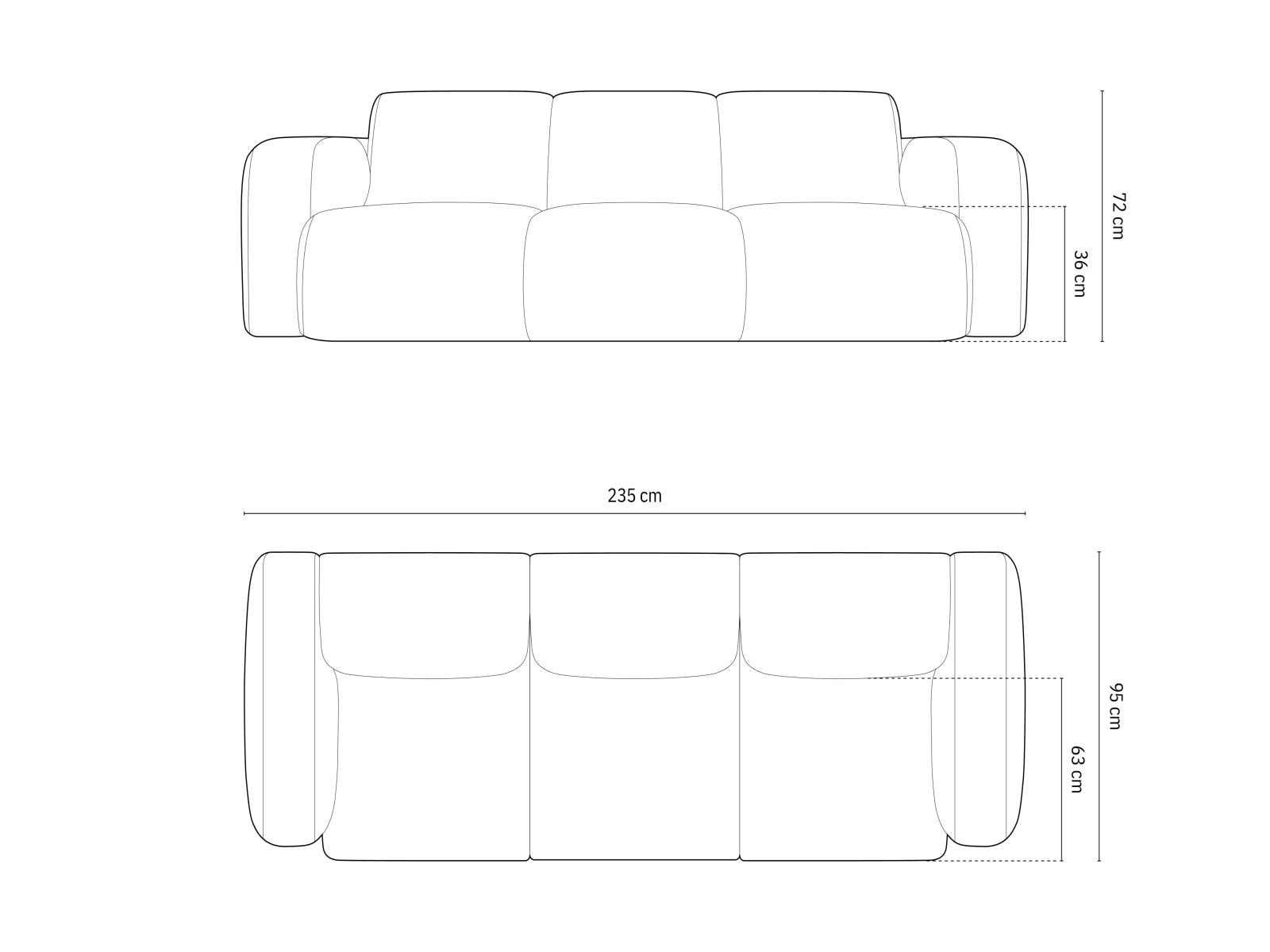 Stilvolles 3-Sitzer Sofa Molino von Micadoni, gefertigt aus weichem Velours in zartem Beige, perfekt für einladende Wohnräume.