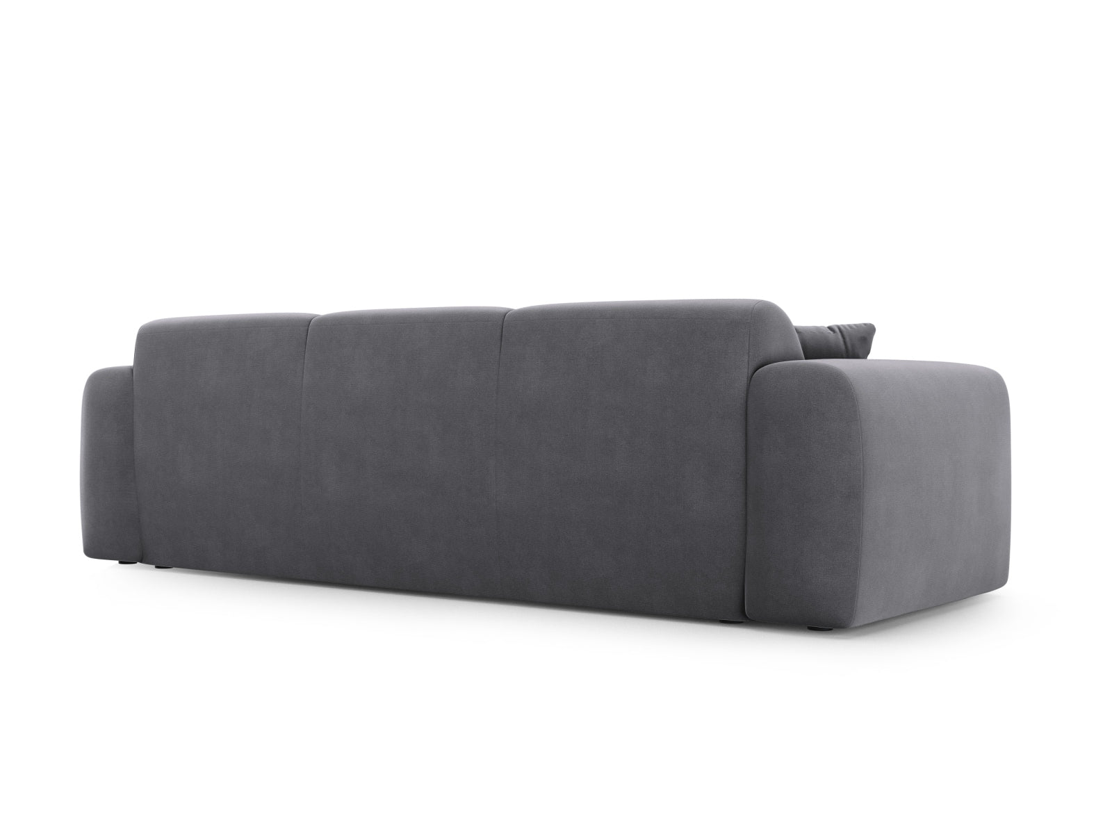 Stilvolles 3-Sitzer Sofa Molino aus weichem Velours in edlem Dunkelgrau, perfekt für moderne Wohnkonzepte und gemütliche Abende.