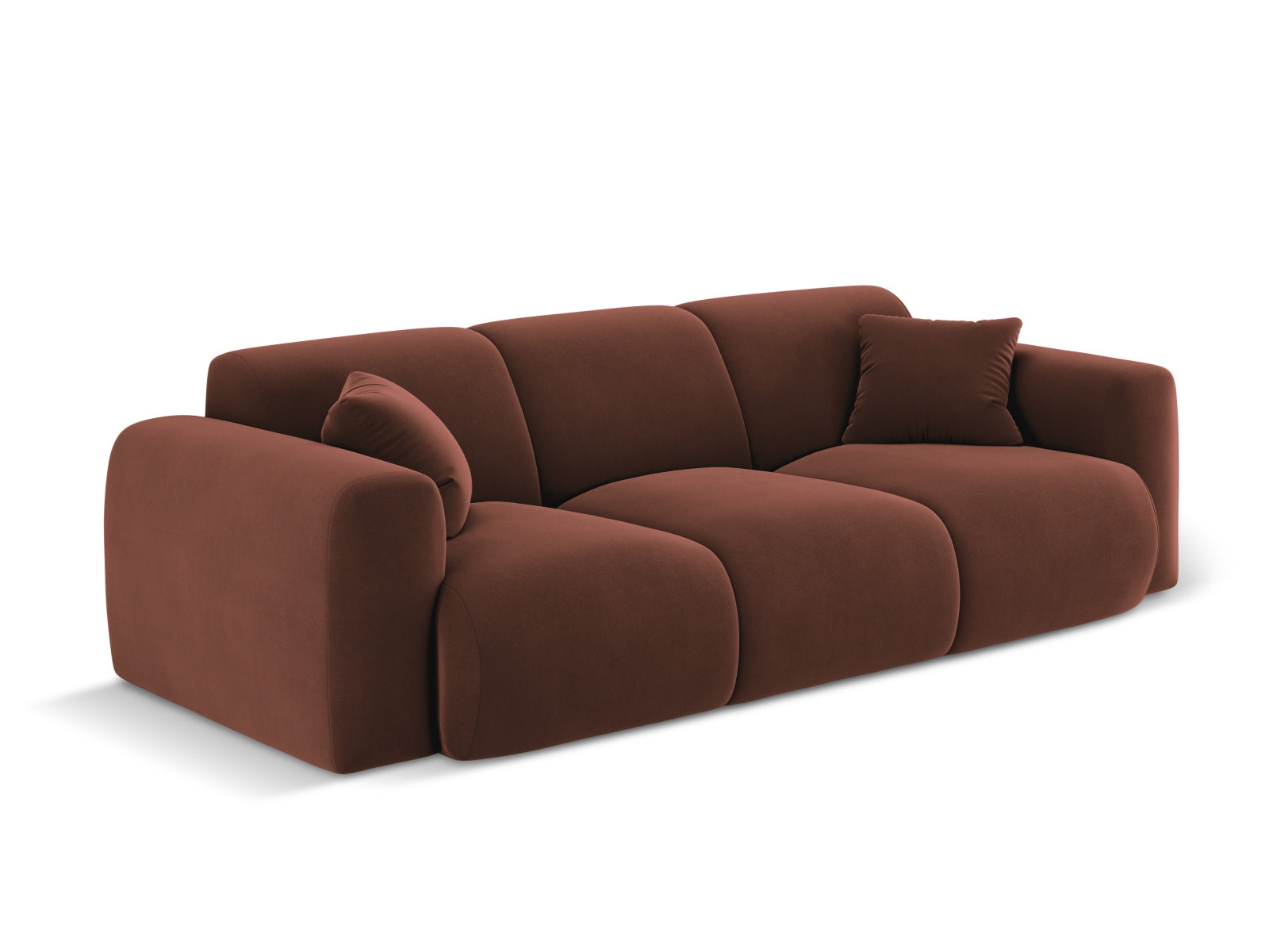 Elegantes Molino Velour Sofa mit 3 Sitzen in Cuoio-Casino, ideal für stilvolle Wohnräume, erhältlich bei KAQTU Design AG.