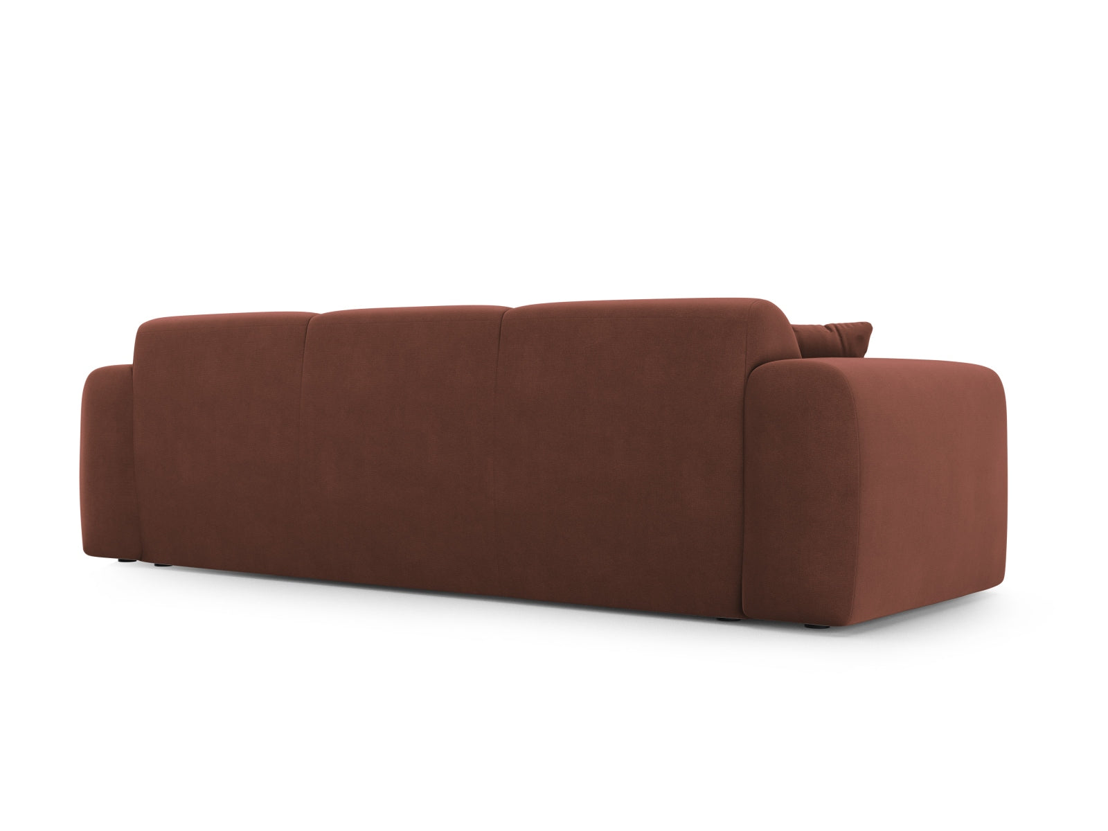 Stilvolles 3-Sitzer Sofa Molino aus Velours in Cuoio-Casino, perfekt für moderne Wohnkonzepte und gemütliche Abende.