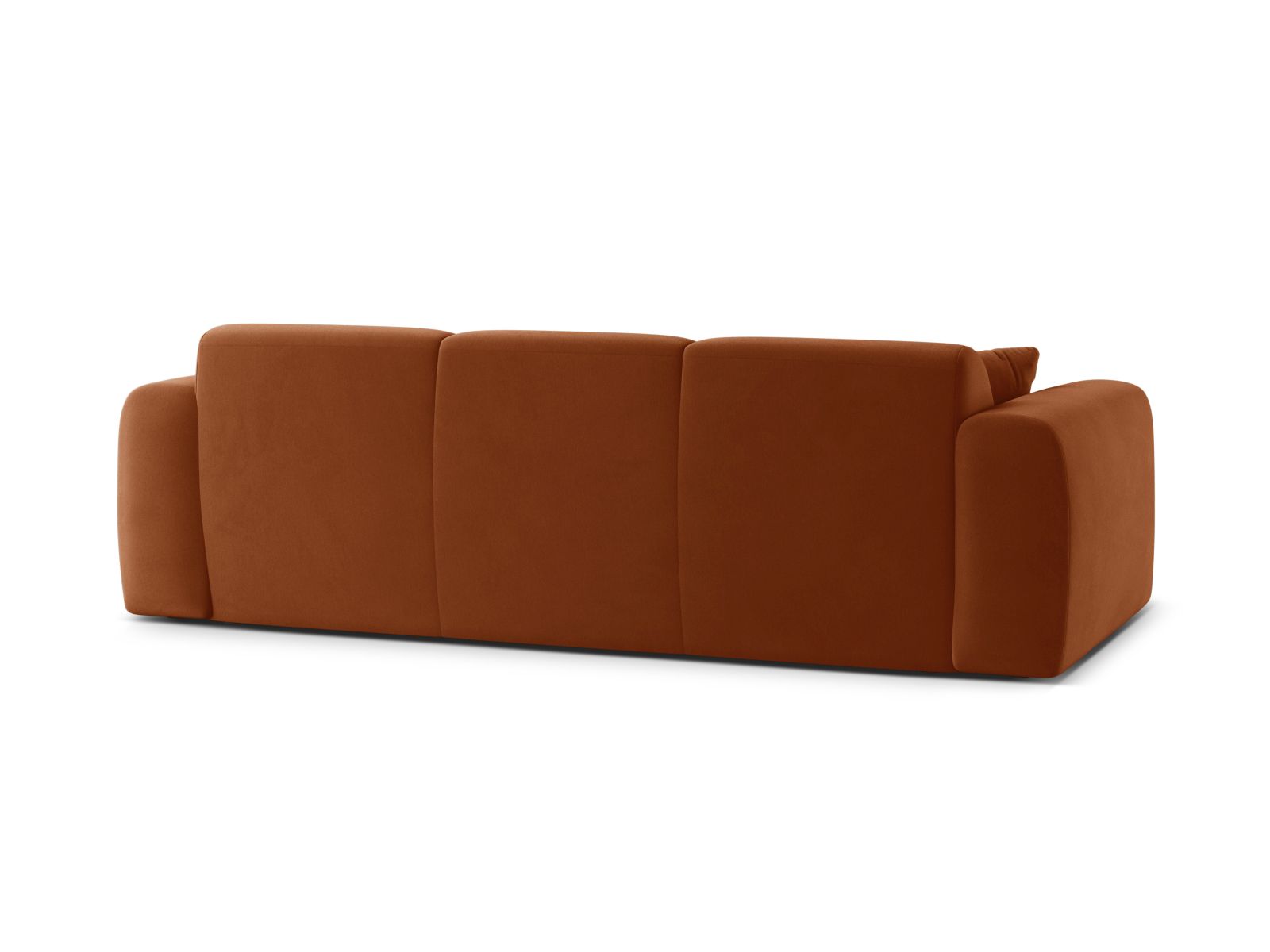 Elegantes 3-Sitzer Sofa Molino in warmem Terracotta, ideal für stilvolle Wohnräume und entspannte Abende mit Freunden.