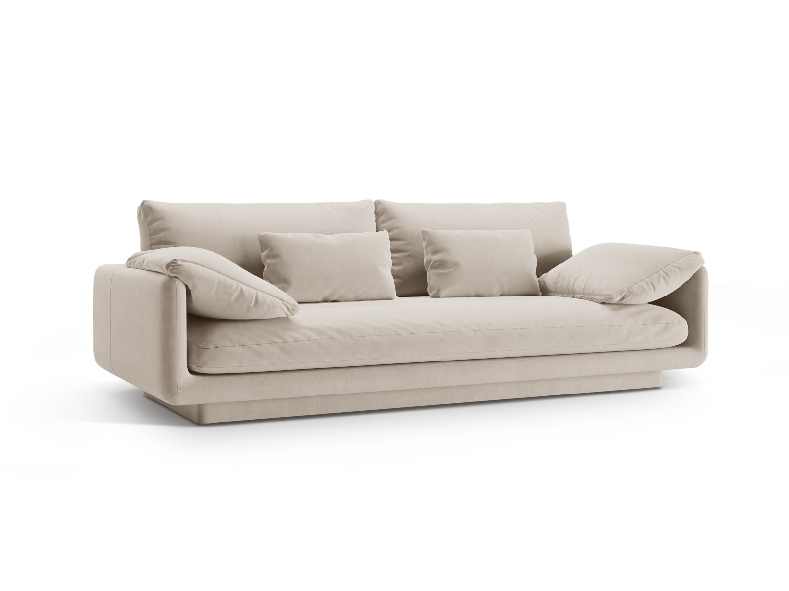 Torino Velour Sofa 3 Sitzer in Ecru präsentiert im Onlineshop von KAQTU Design AG. 3er Sofa ist von Micadoni