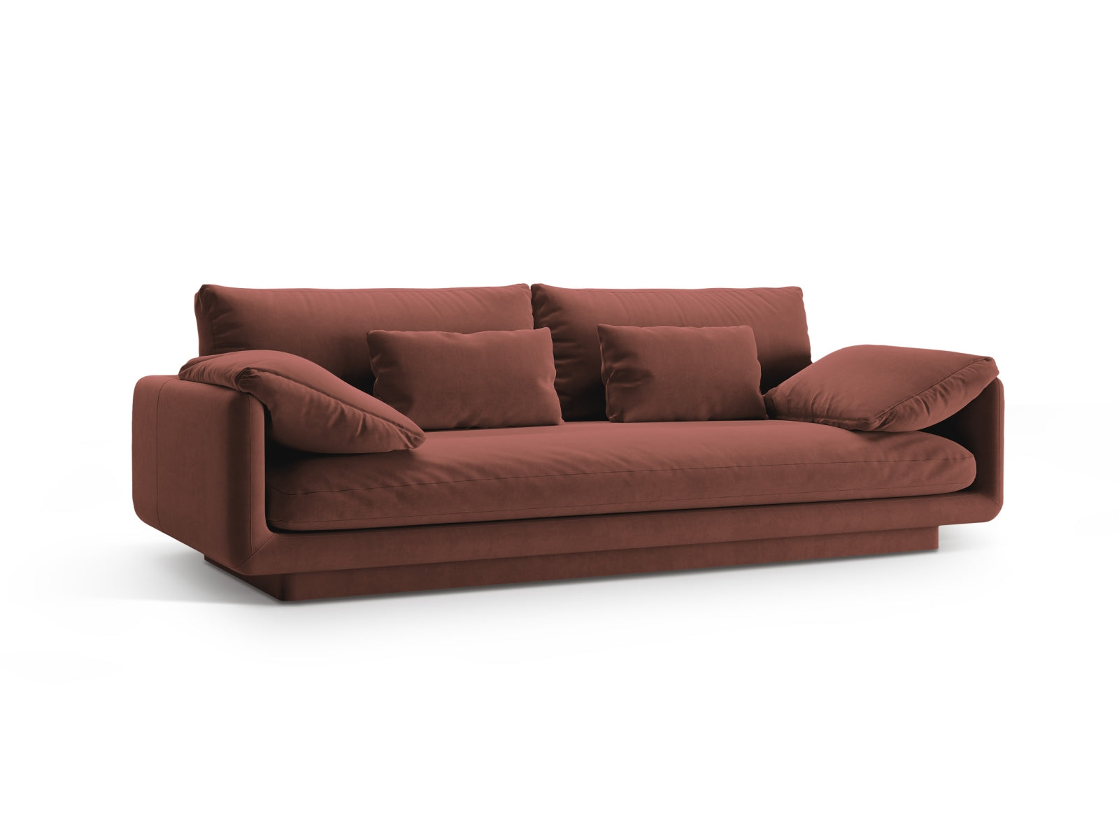 Elegantes Torino Velour Sofa in Cuoio-Casino, 3-Sitzer von Micadoni, ideal für stilvolle Wohnräume.