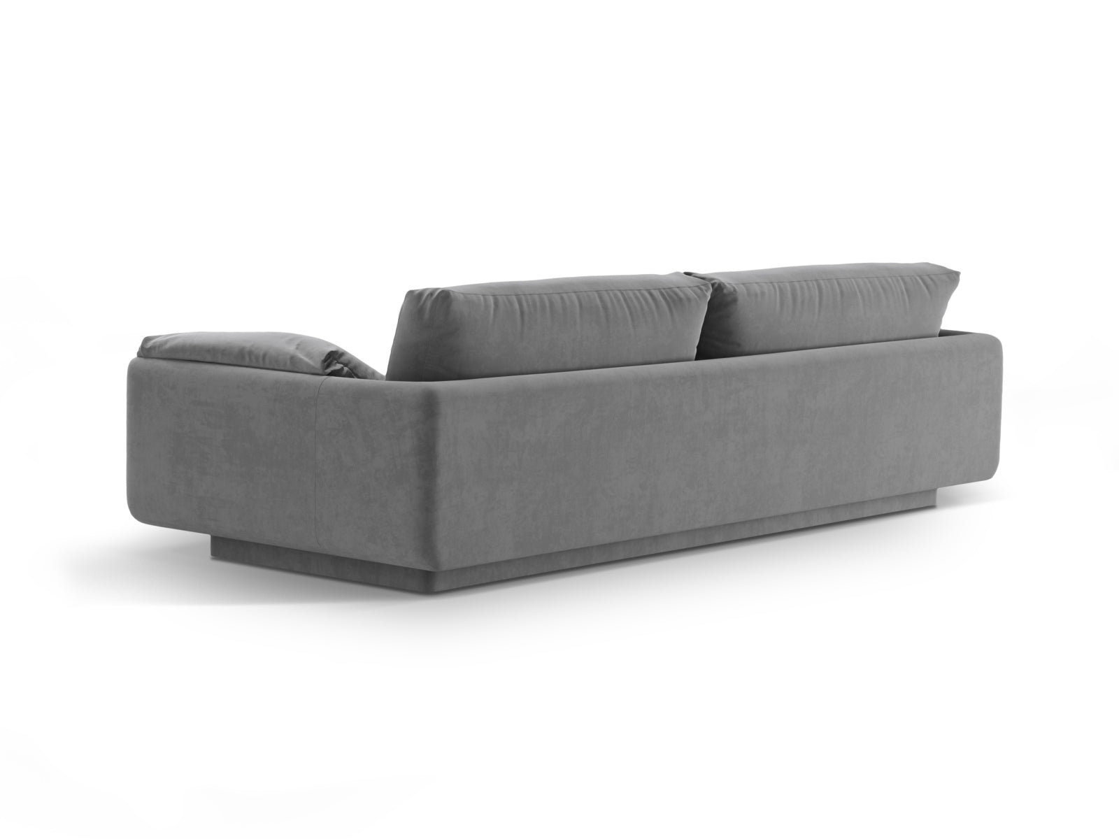 Modernes 3-Sitzer Velour Sofa Torino in sanftem Grau, perfekt für gemütliche und elegante Wohnambiente. Hochwertige Qualität von Micadoni.