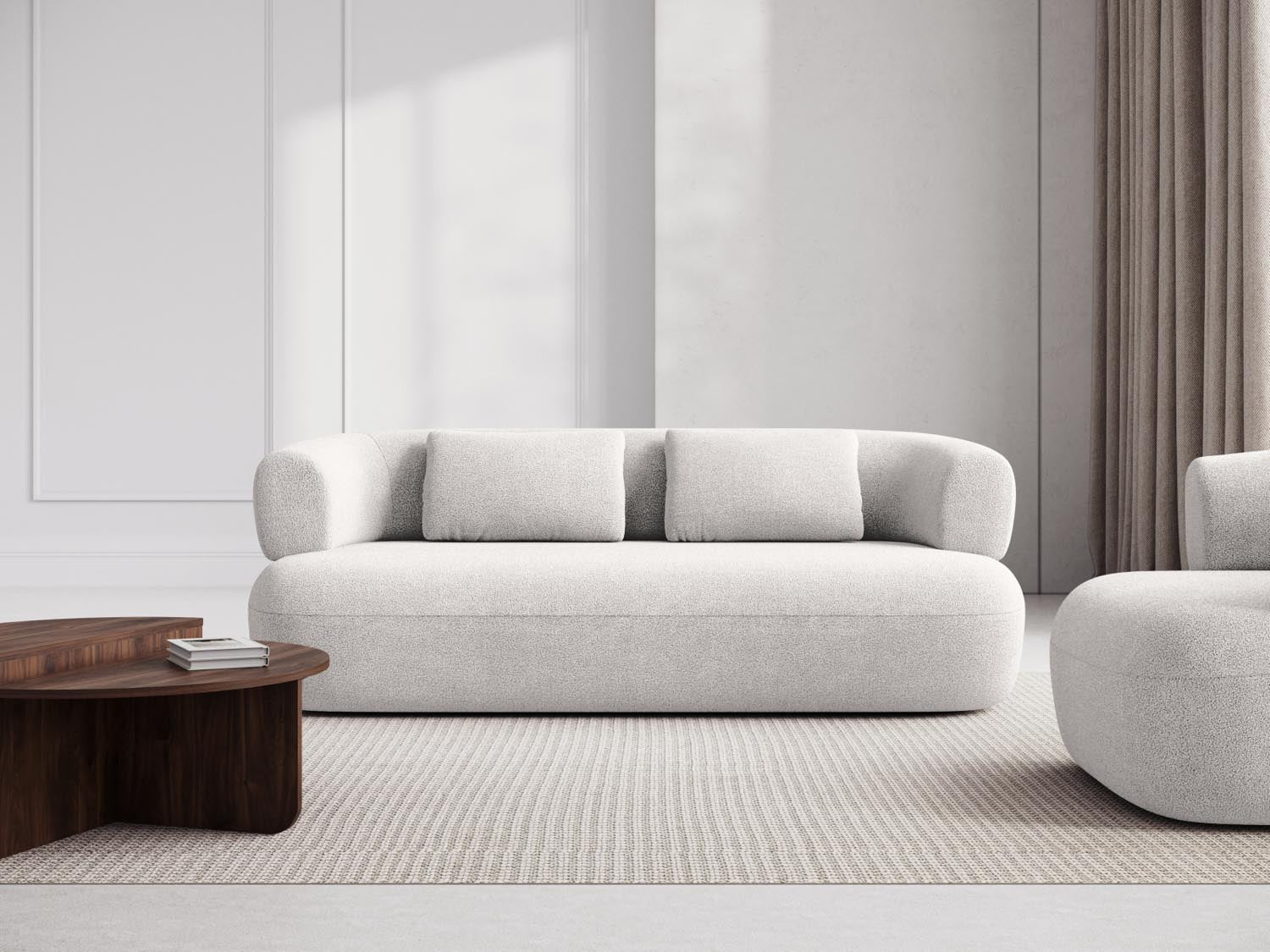 Jenny Boucle Sofa 3 Sitzer in Ivory präsentiert im Onlineshop von KAQTU Design AG. 3er Sofa ist von Micadoni