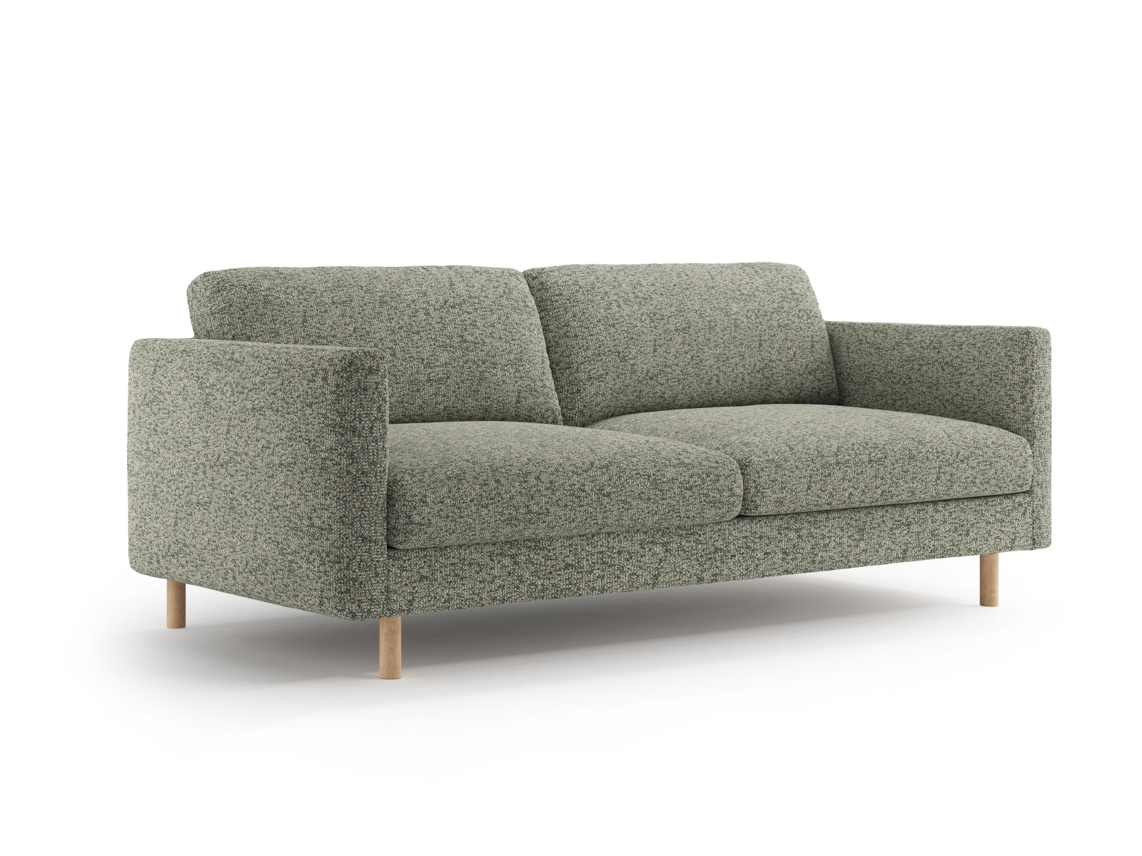 Elegantes Eden Sofa 3 Sitzer in einem stilvollen Moss Green Melange, ideal für moderne Wohnräume, erhältlich bei KAQTU Design AG.