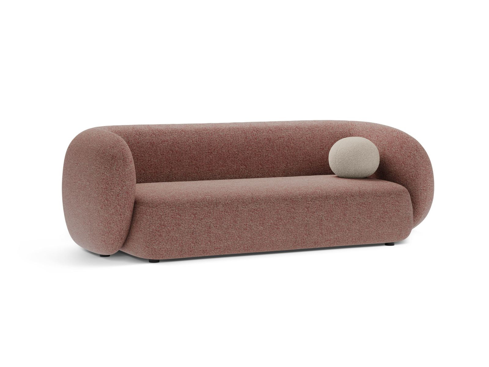 Elegantes 3-Sitzer Sofa Kate in stilvollem Pink Melange, ideal für moderne Wohnräume, erhältlich bei KAQTU Design AG.