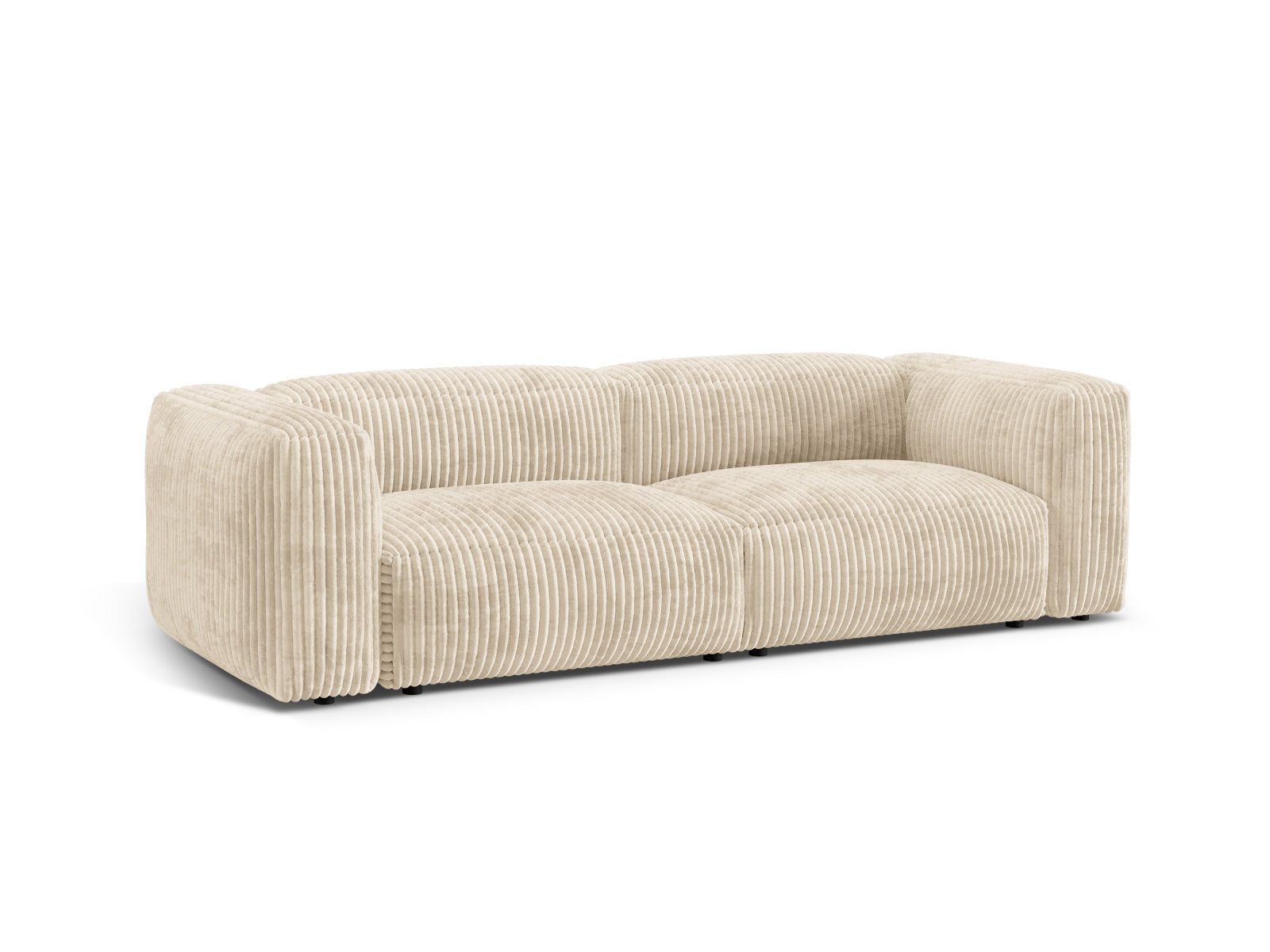 Elegantes Martina 3-Sitzer Sofa in hellem Beige, ideal für modernes Wohndesign. Modulares Design von Micadoni für vielseitige Raumgestaltung.