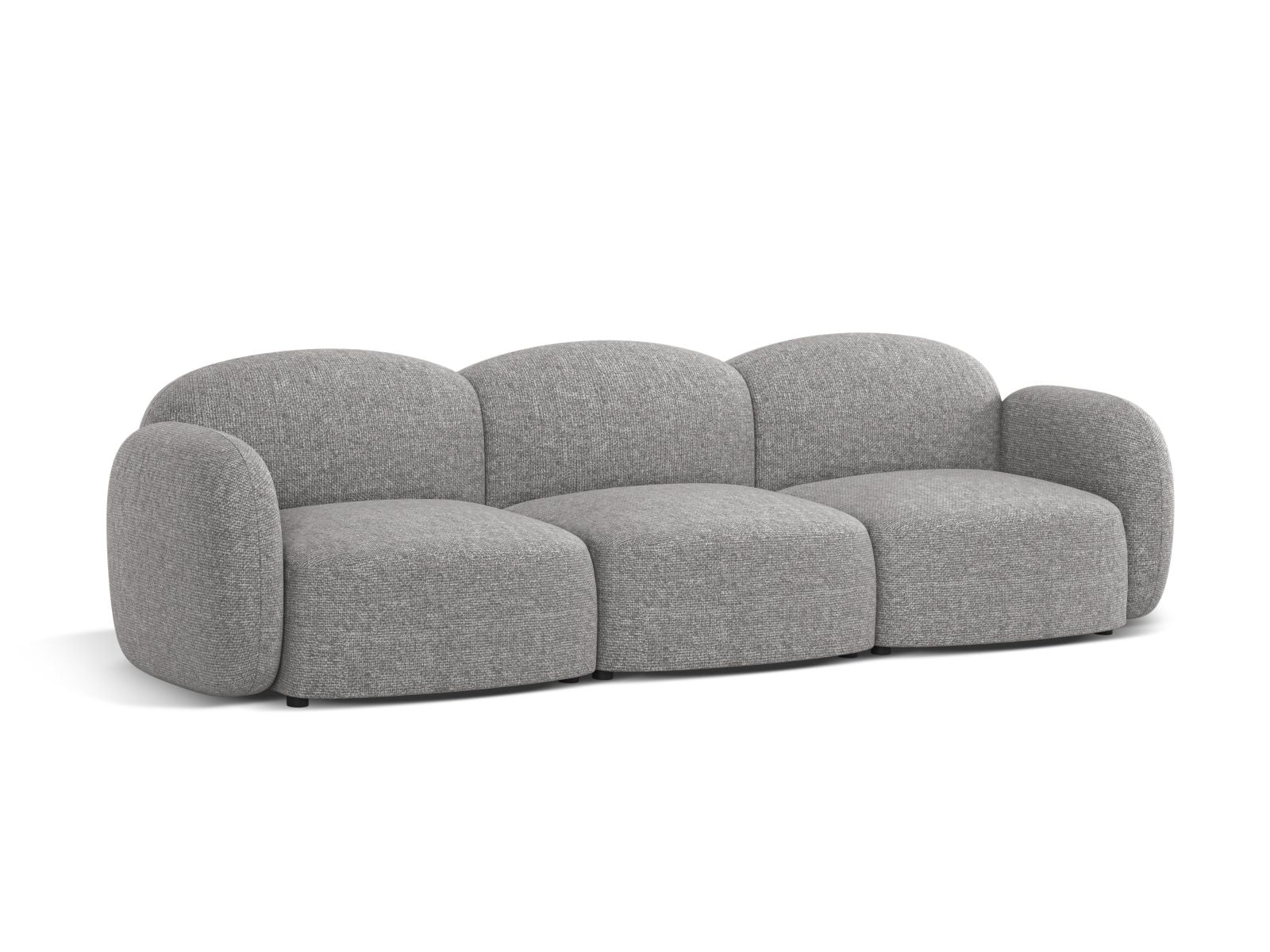 Elegantes 3-Sitzer Sofa Blair in sanftem Grau, ideal für stilvolle Wohnräume, erhältlich bei KAQTU Design AG.