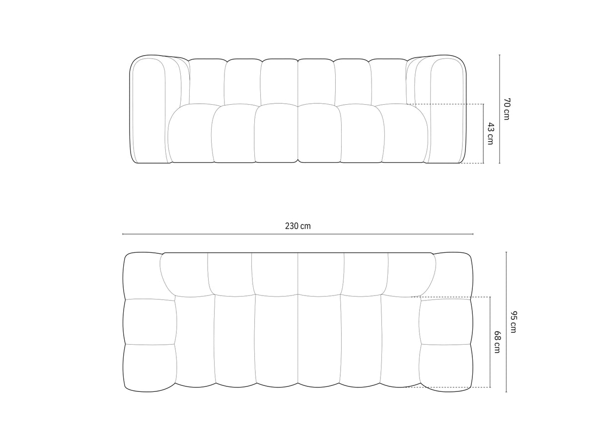 Lupine Sofa 3 Sitzer in Dark Grey-Eden präsentiert im Onlineshop von KAQTU Design AG. 3er Sofa ist von Micadoni