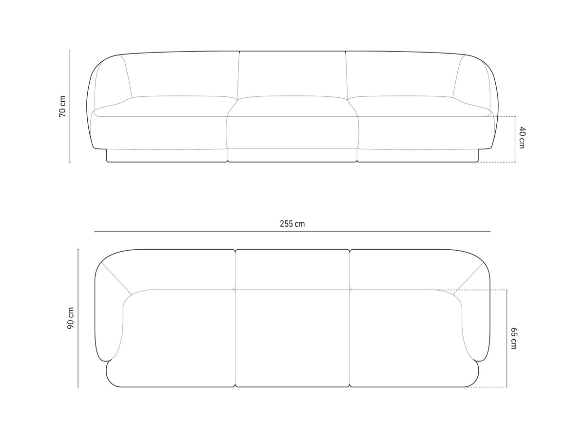 Miley Sofa 3 Sitzer in Ivory-Eden präsentiert im Onlineshop von KAQTU Design AG. 3er Sofa ist von Micadoni