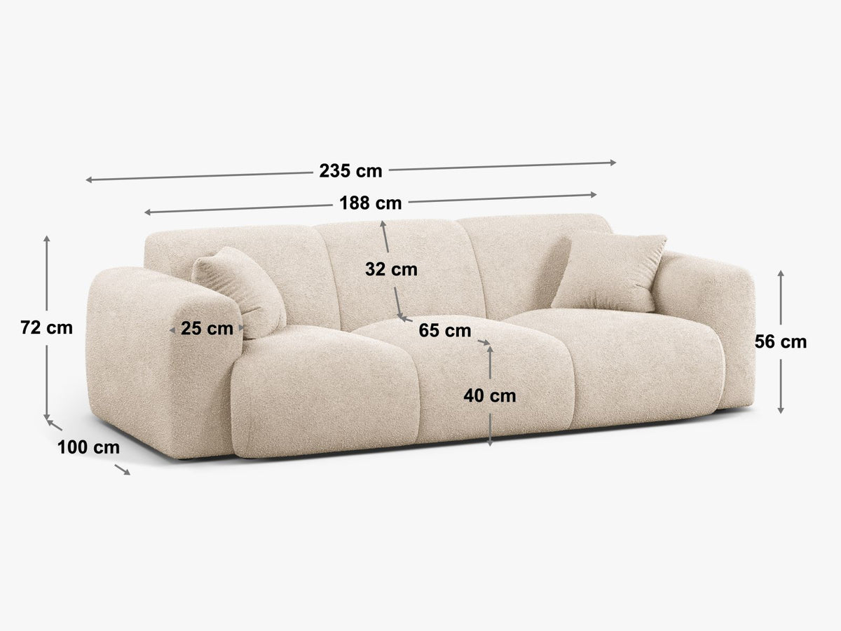 3-Sitzer Sofa Molino in Dark Grey-Eden präsentiert im Onlineshop von KAQTU Design AG. 3er Sofa ist von Micadoni