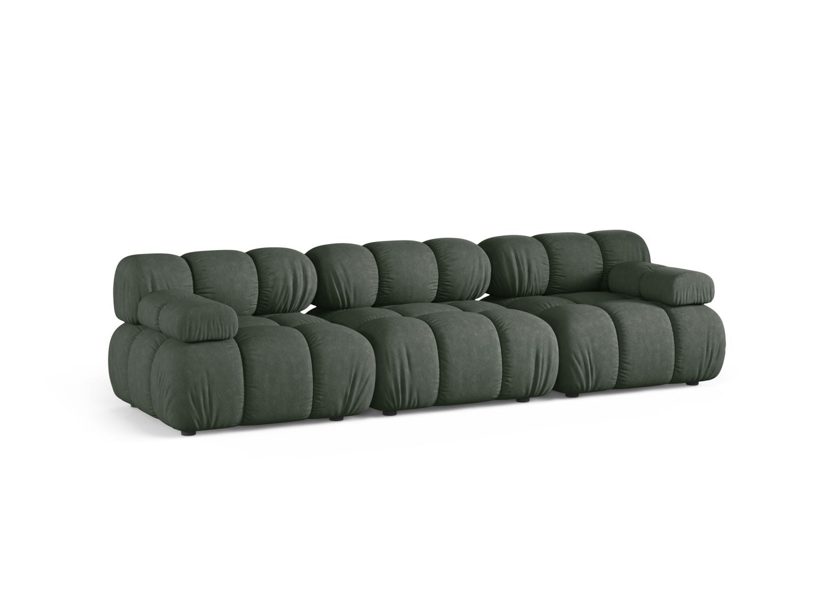 Elegantes 3-Sitzer Sofa Bellis in Moosgrün, ideal für moderne Wohnräume, erhältlich bei KAQTU Design AG.