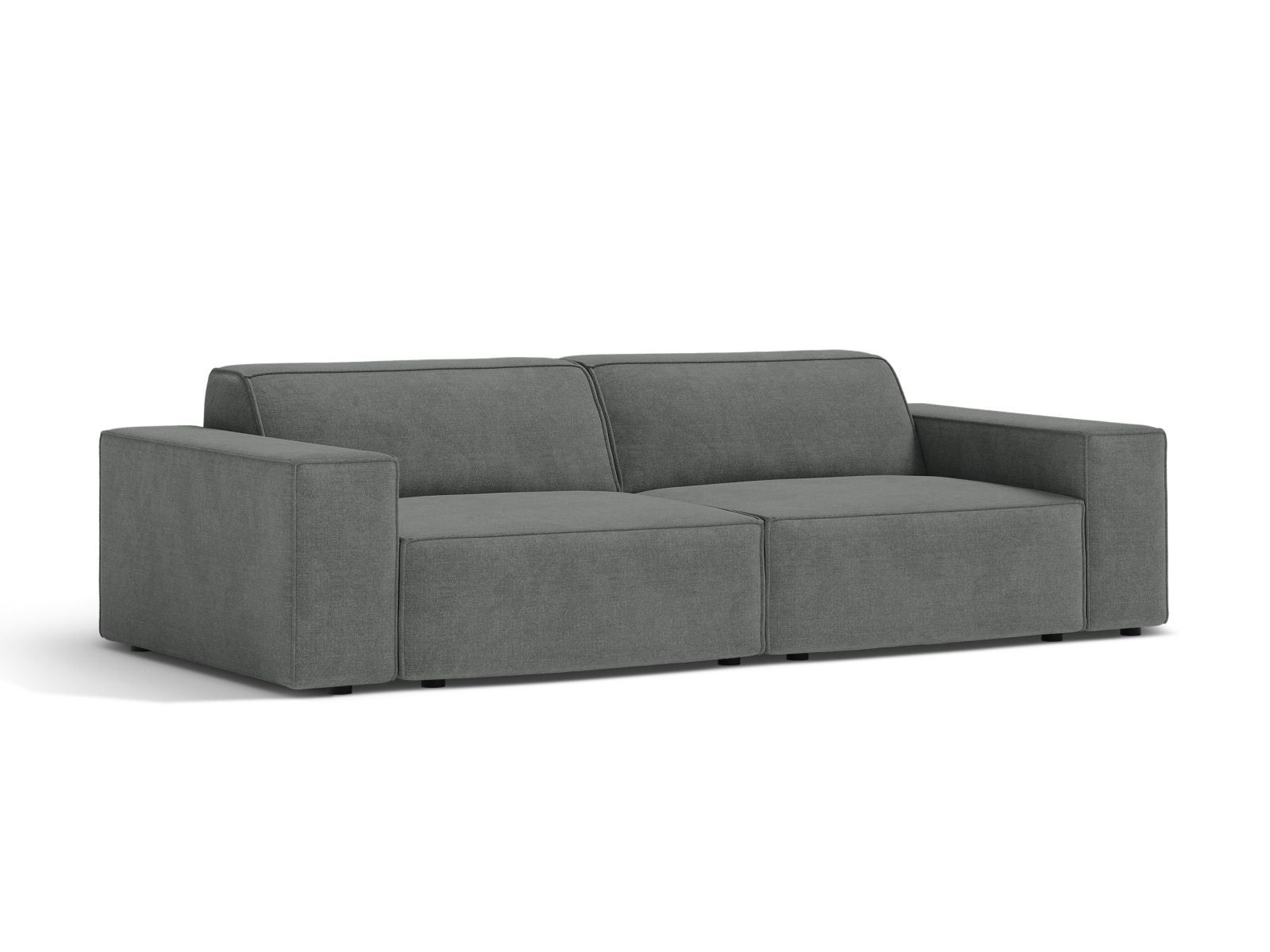 Elegantes 3-Sitzer Sofa Jodie in Grau, modular und stilvoll, ideal für moderne Wohnräume, erhältlich bei KAQTU Design AG.